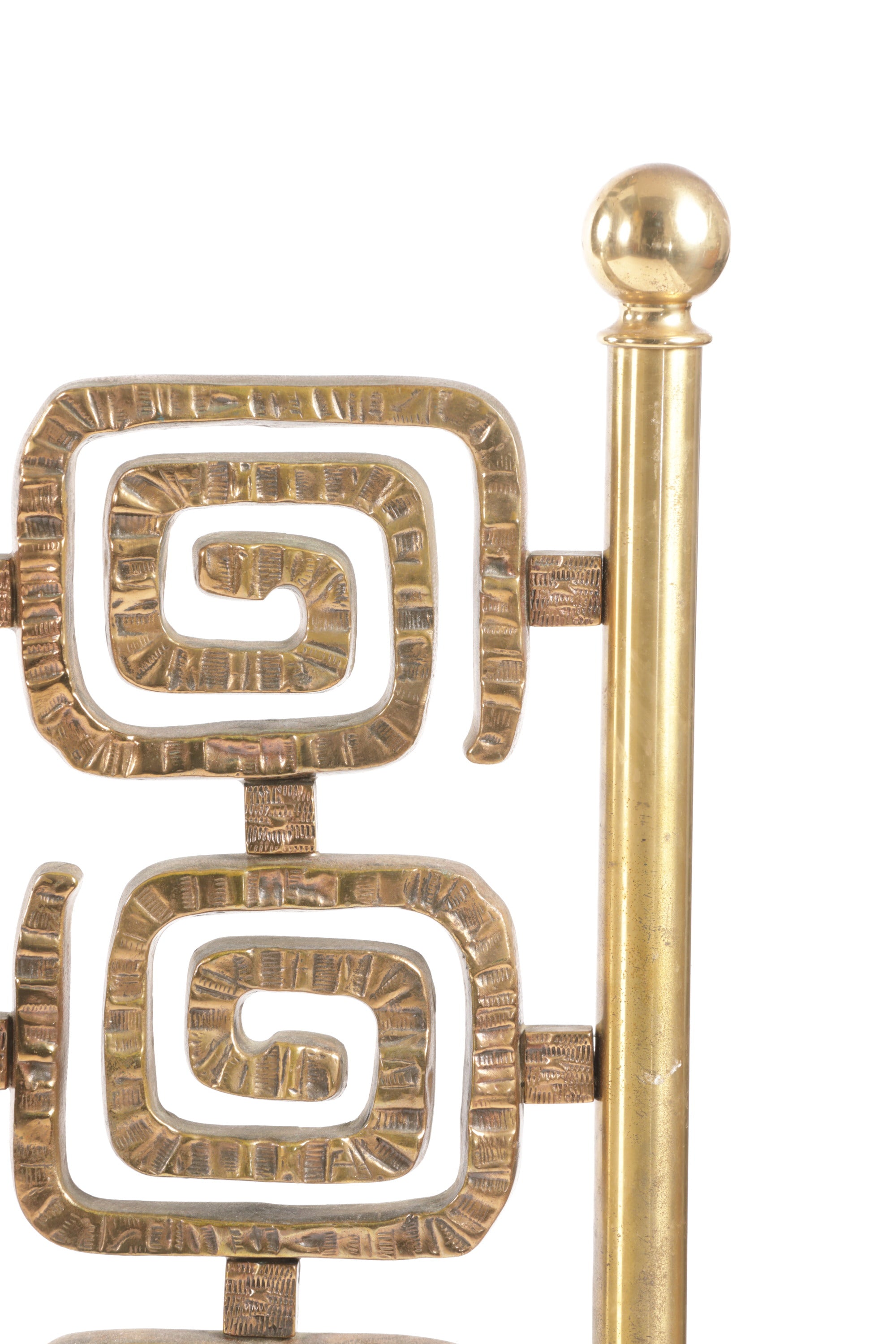 Bronze double bed headboard Luciano Frigerio 70s