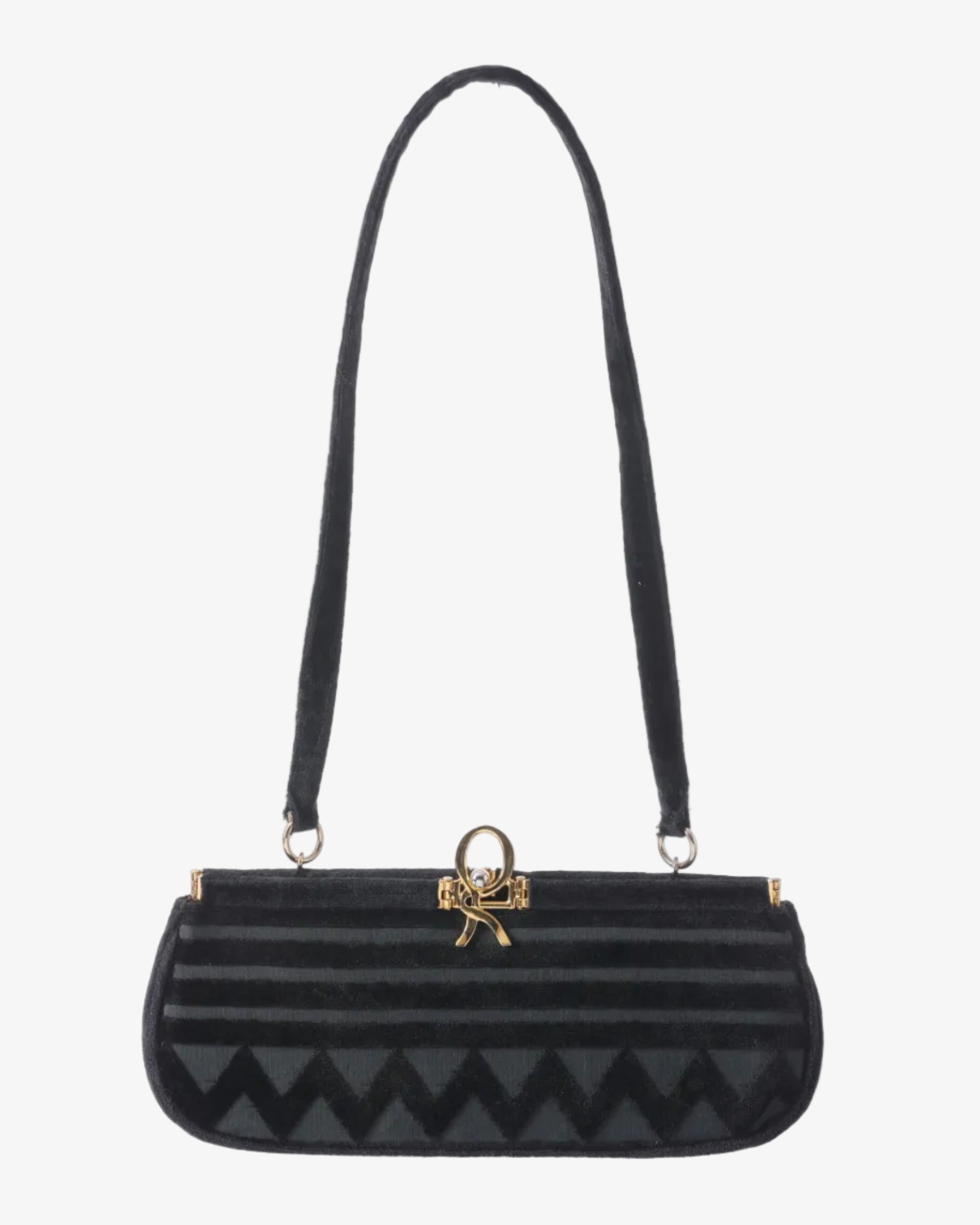 Roberta di Camerino black Bevilacqua velvet shoulder bag from the 60s