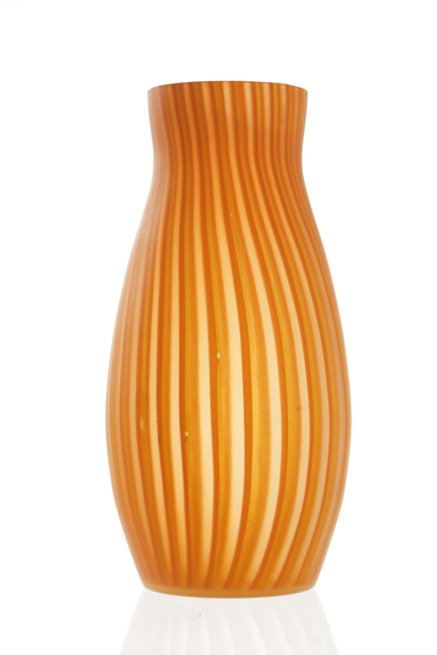 Vaso arancione in vetro di Murano anni 80