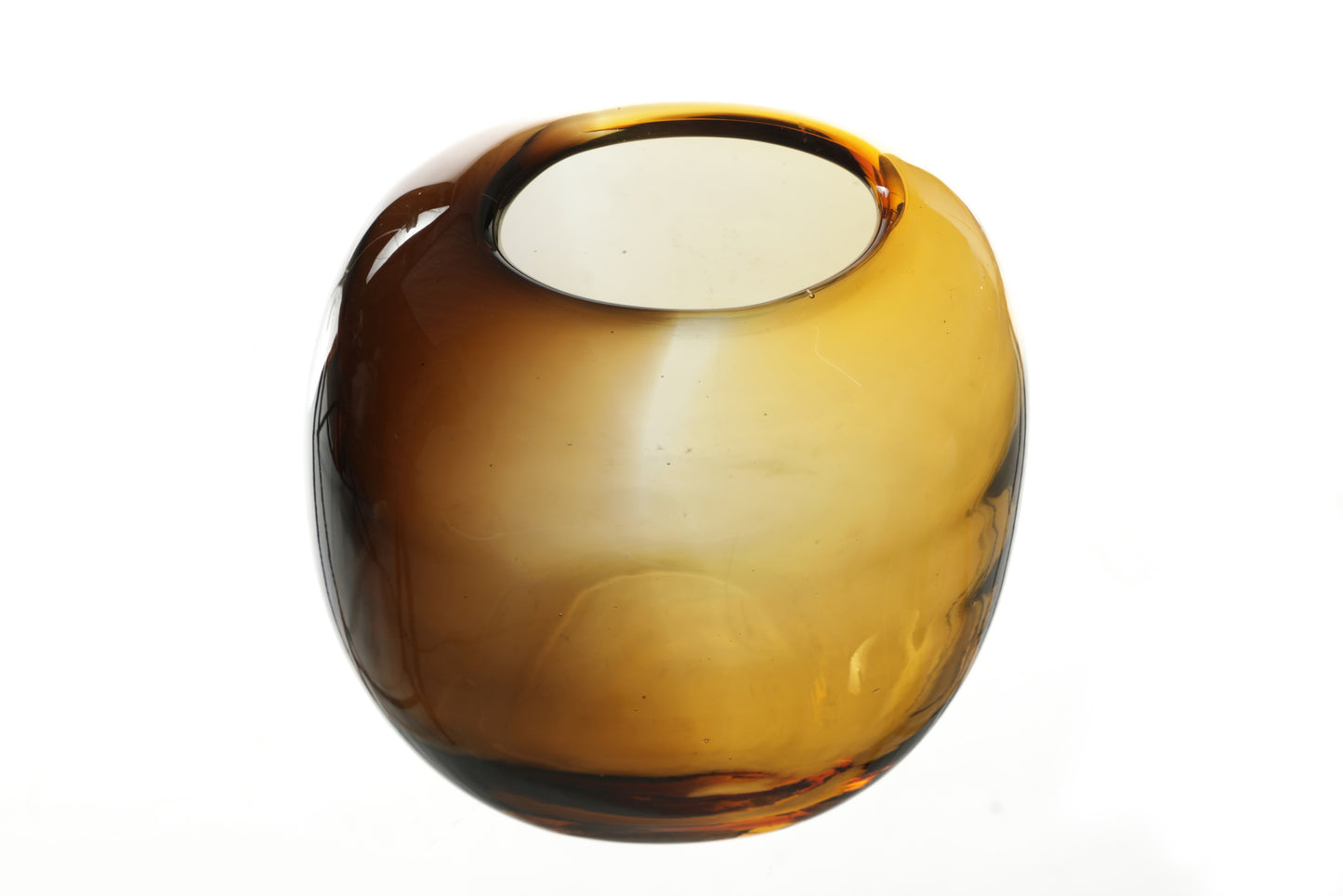 Vaso in vetro di Murano ambrato anni 60