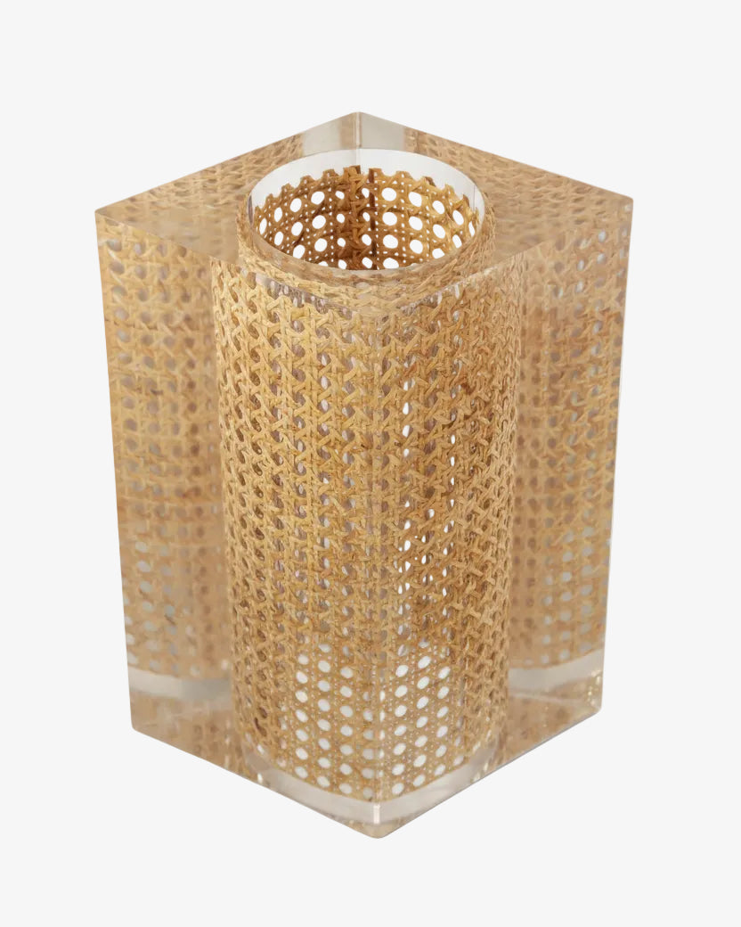 Plexiglass and Vienna straw vase from the 70s