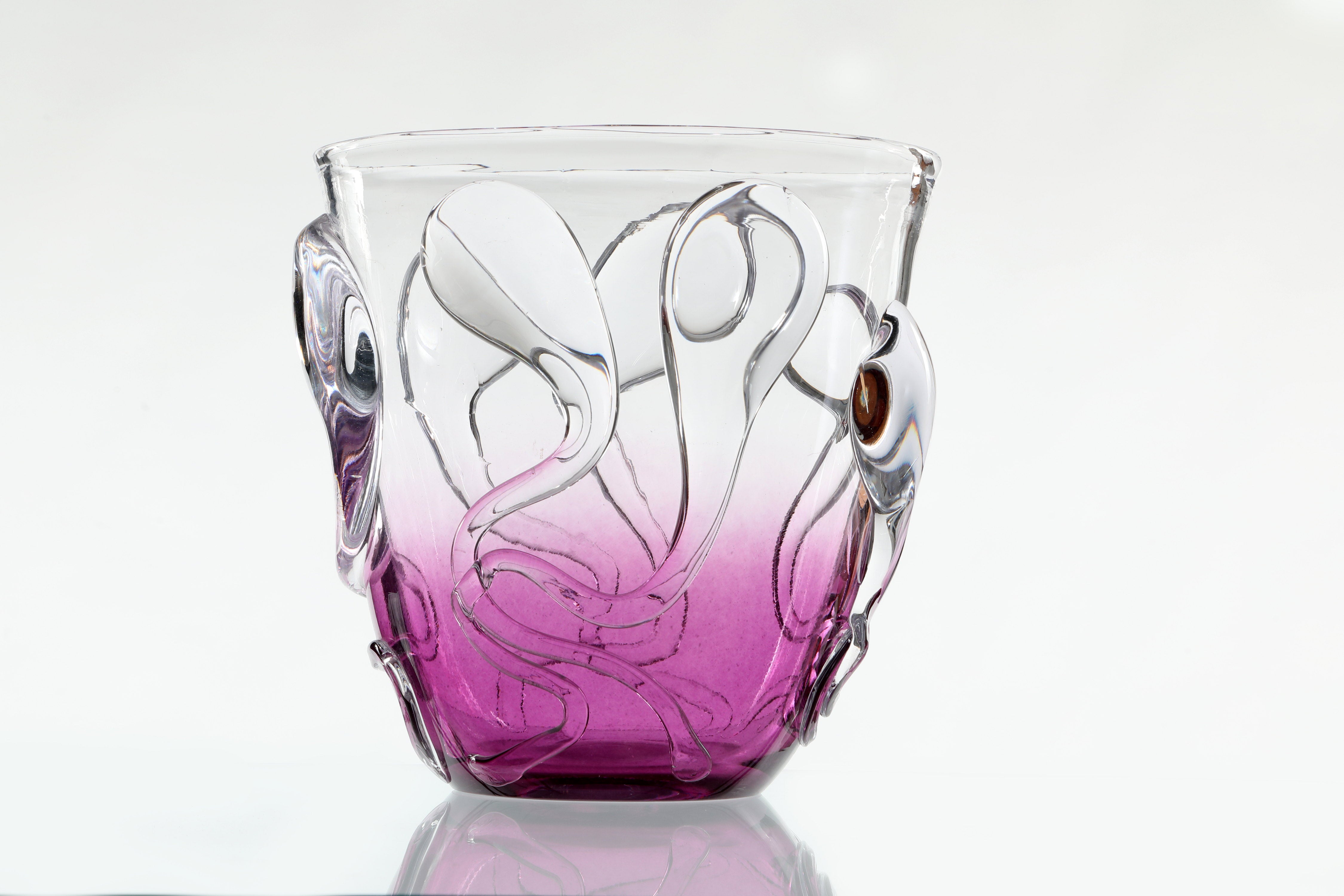 Ion Tamaian blown glass vase from the 1980s