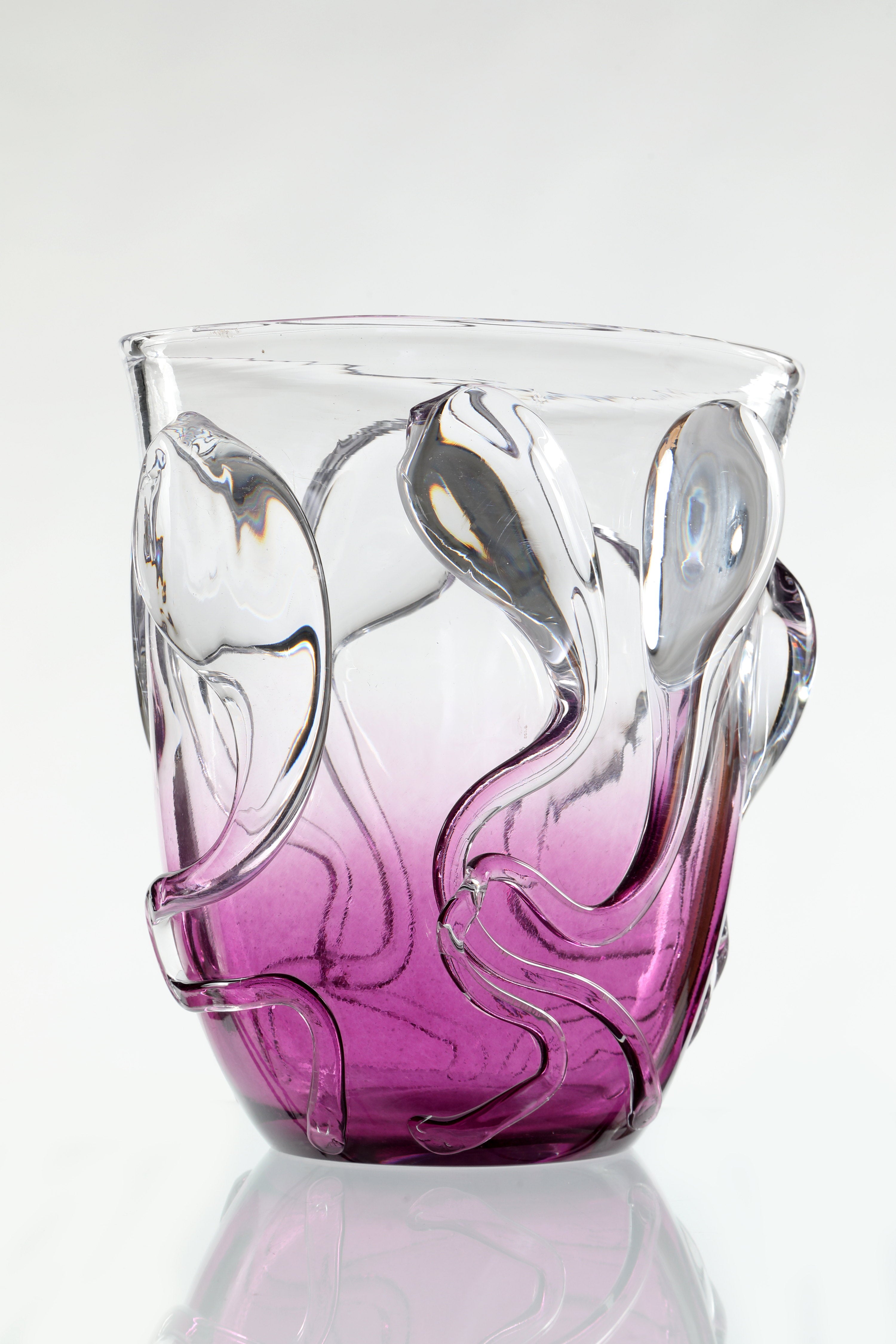 Ion Tamaian blown glass vase from the 1980s