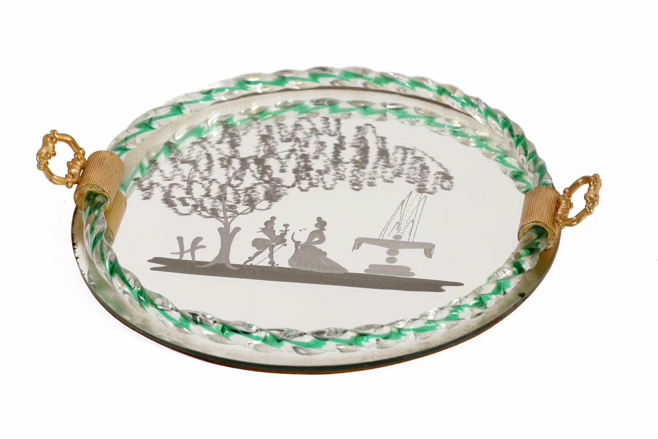 1960s green Murano glass tray