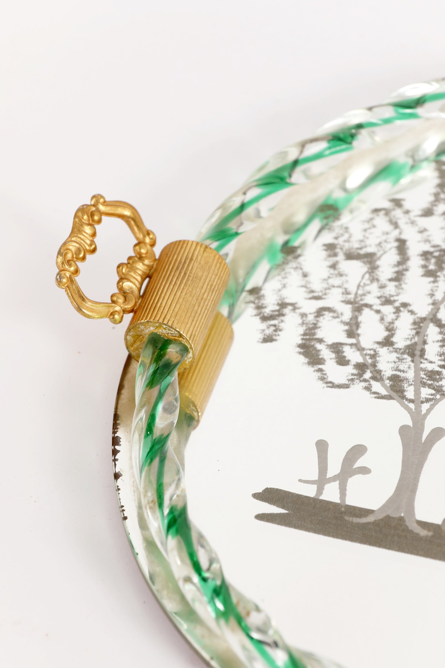 1960s green Murano glass tray