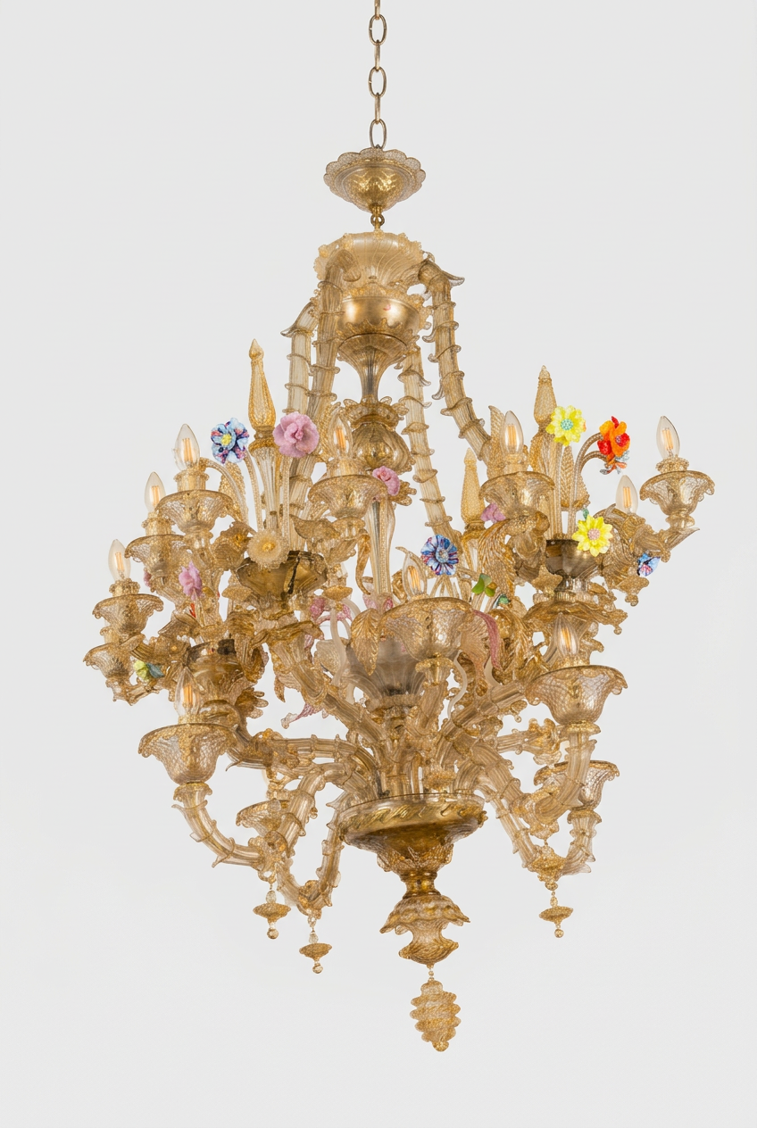 1950s Murano Rezzonico chandelier