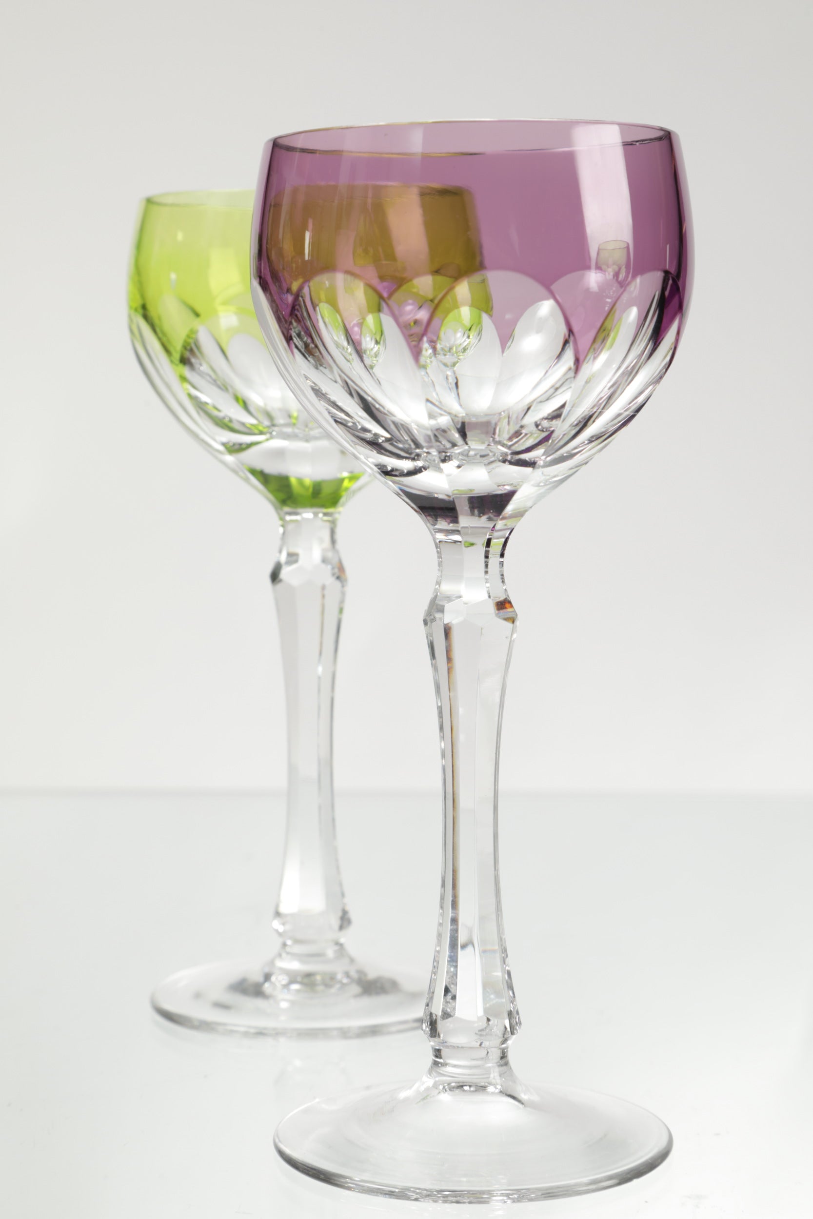 12 colored Bohemia crystal glasses