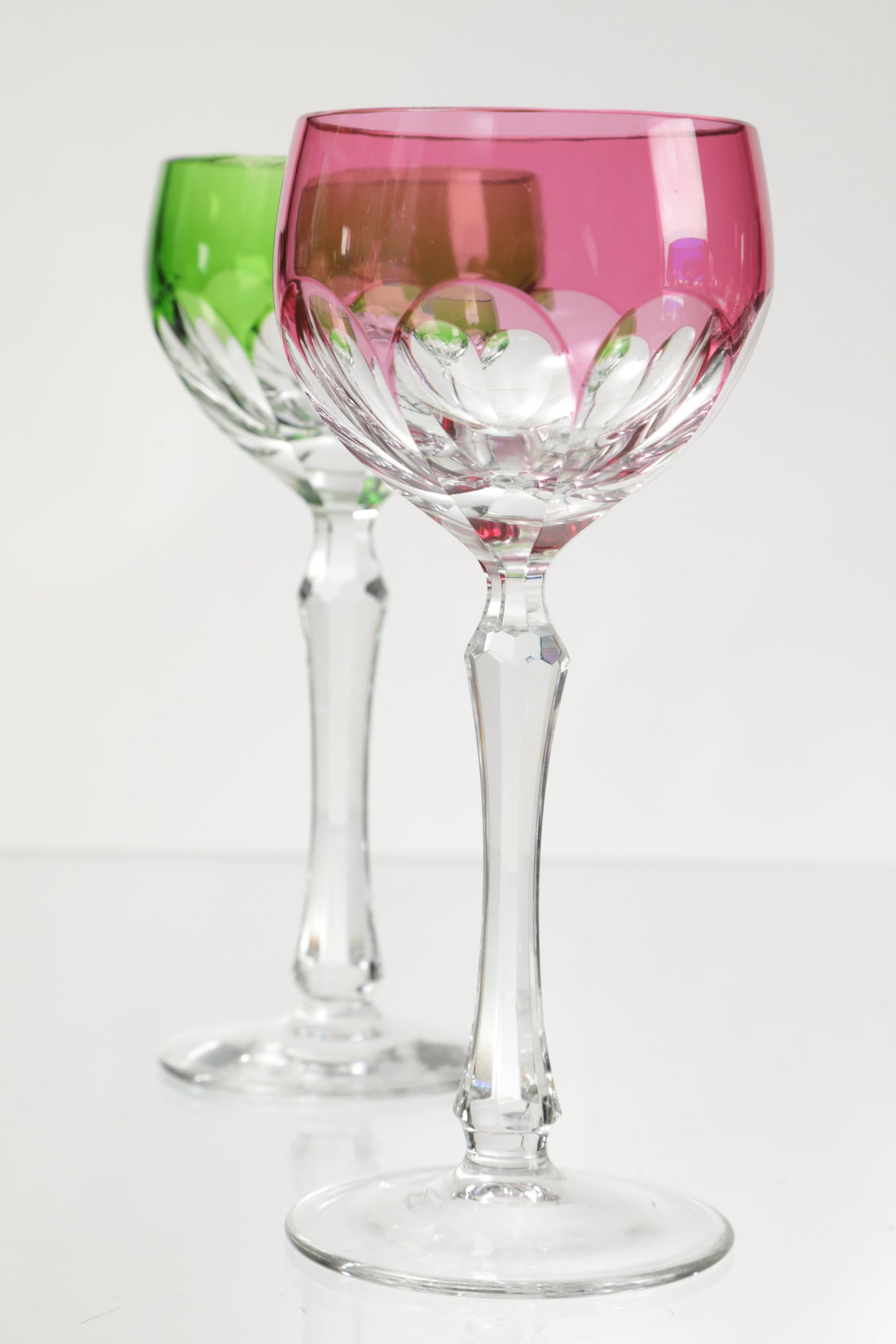 12 colored Bohemia crystal glasses