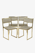 4 70's brass and velvet chairs reinterpreted by triplef