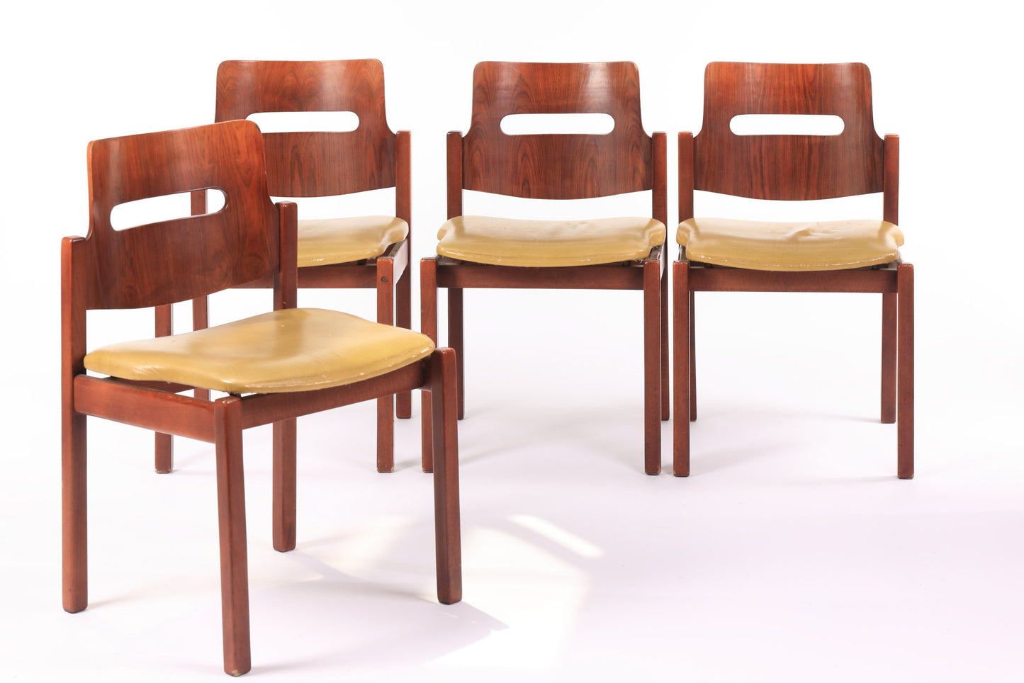 4 sedie teak anni 70