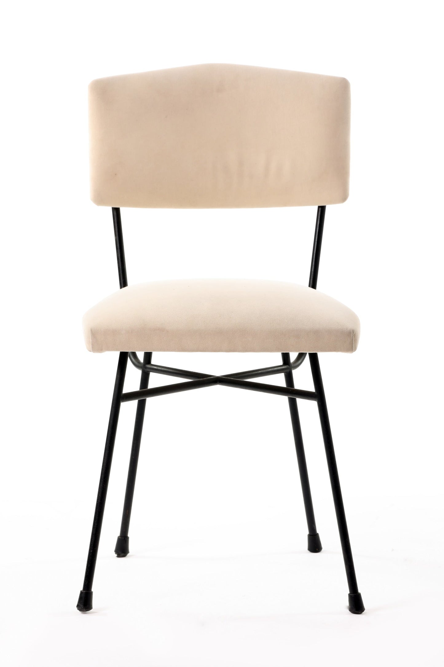 Eight 1960s ivory velvet chairs