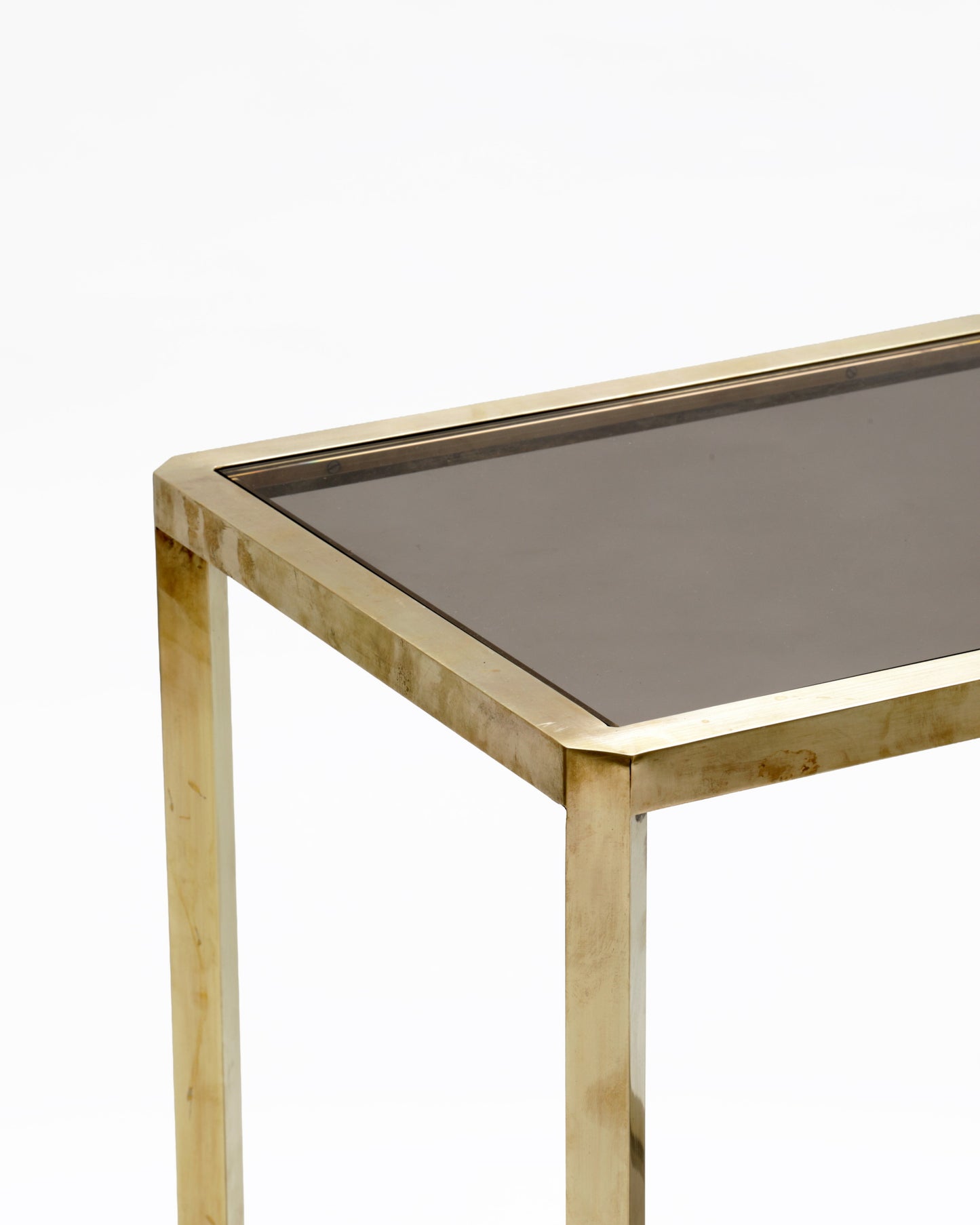 1970s brass and smoked glass trolley