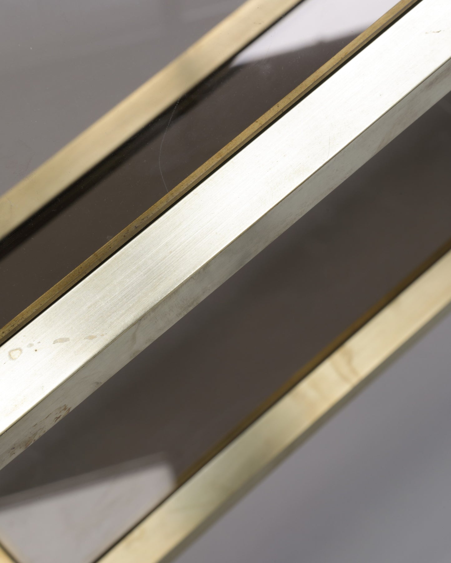 1970s brass and smoked glass trolley