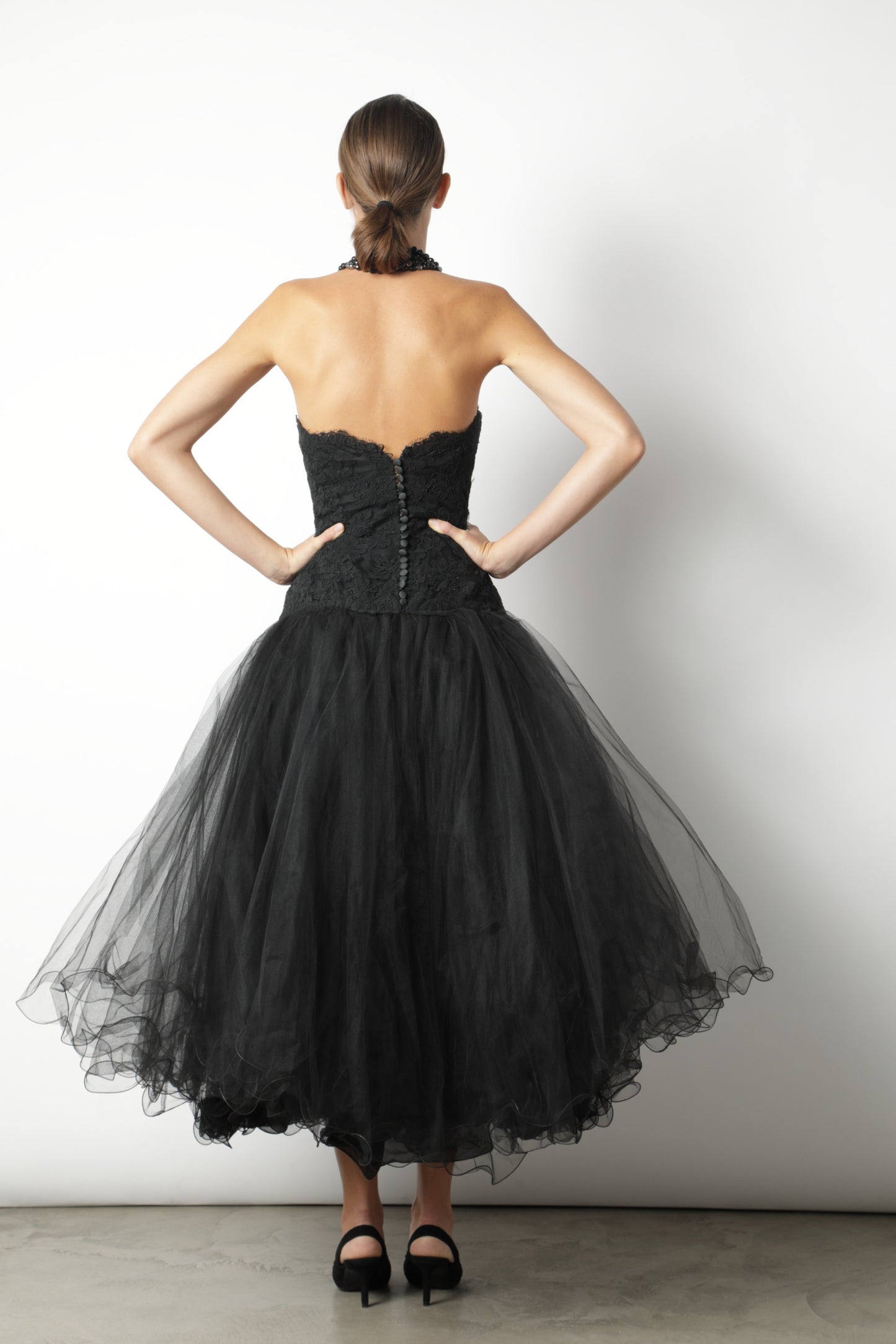 Fendi black dress tulle skirt