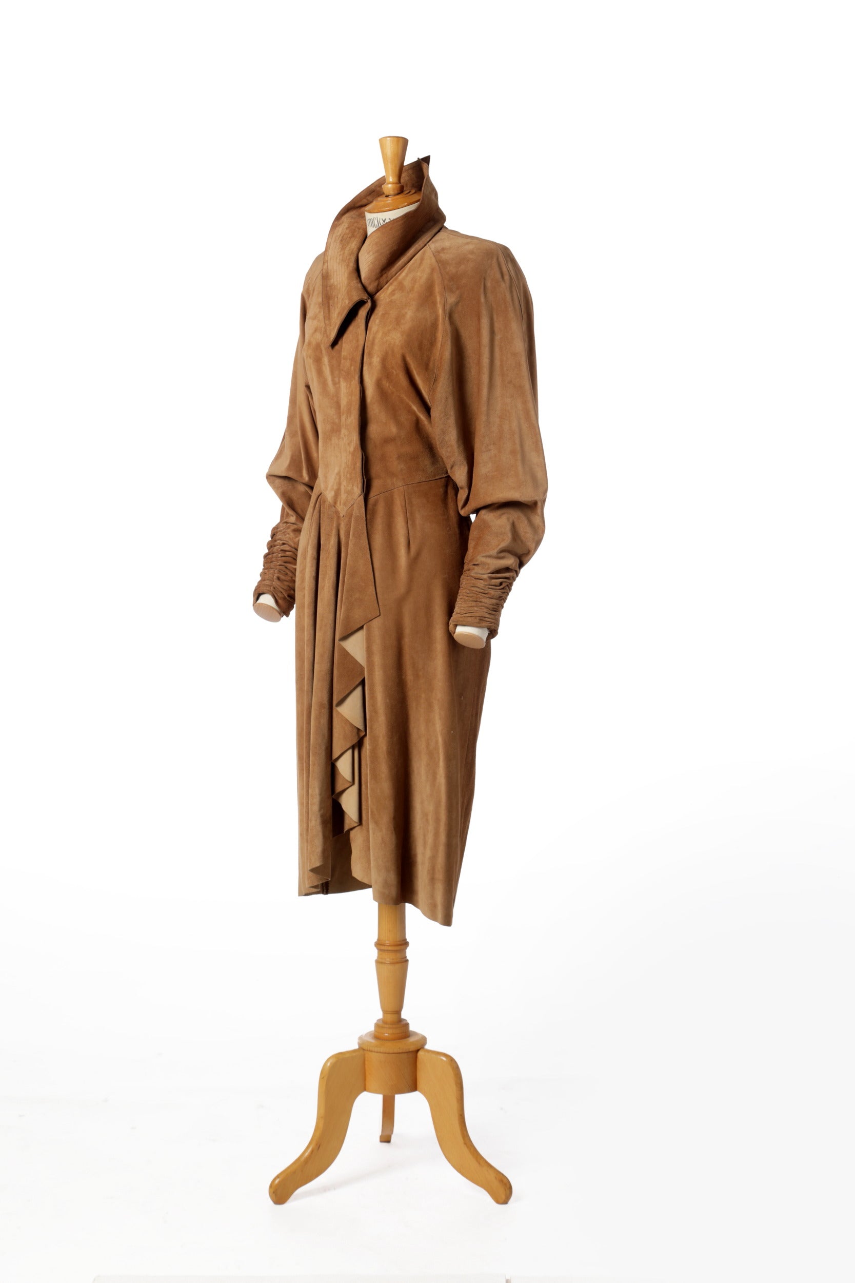 Karl Lagerfeld x Fendi 1980s Suede Riding Dress