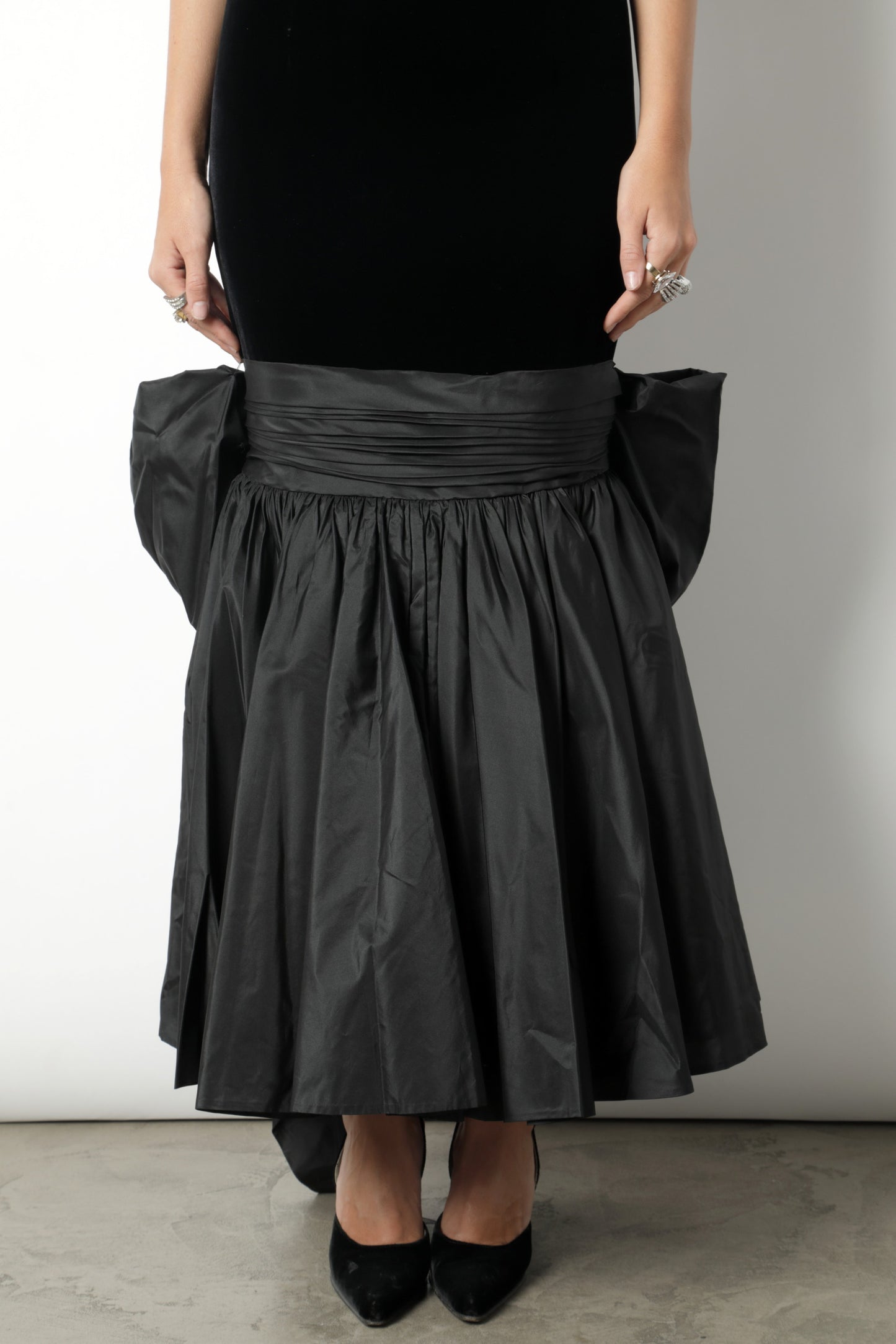 Fendi black velvet long dress