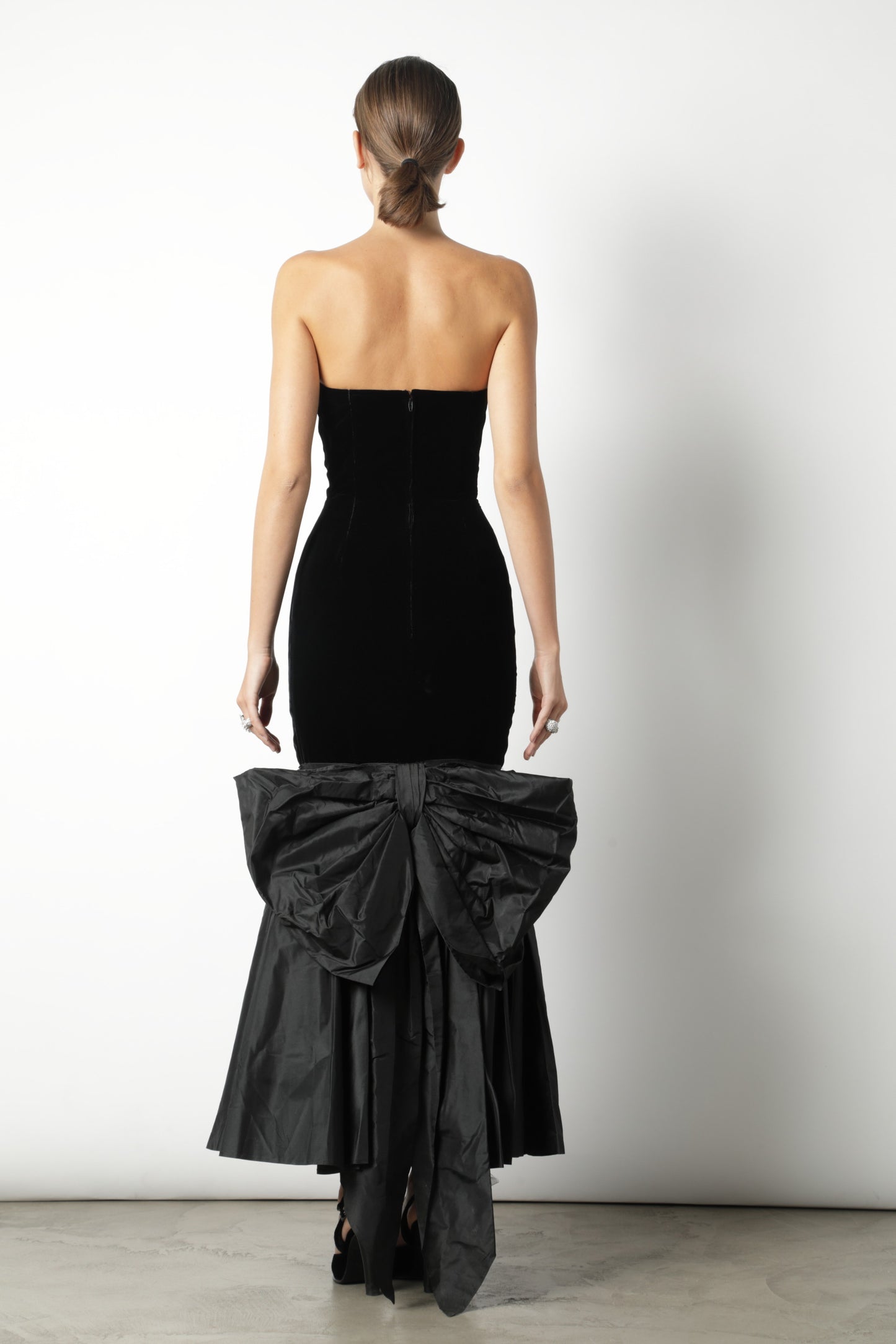 Fendi black velvet long dress