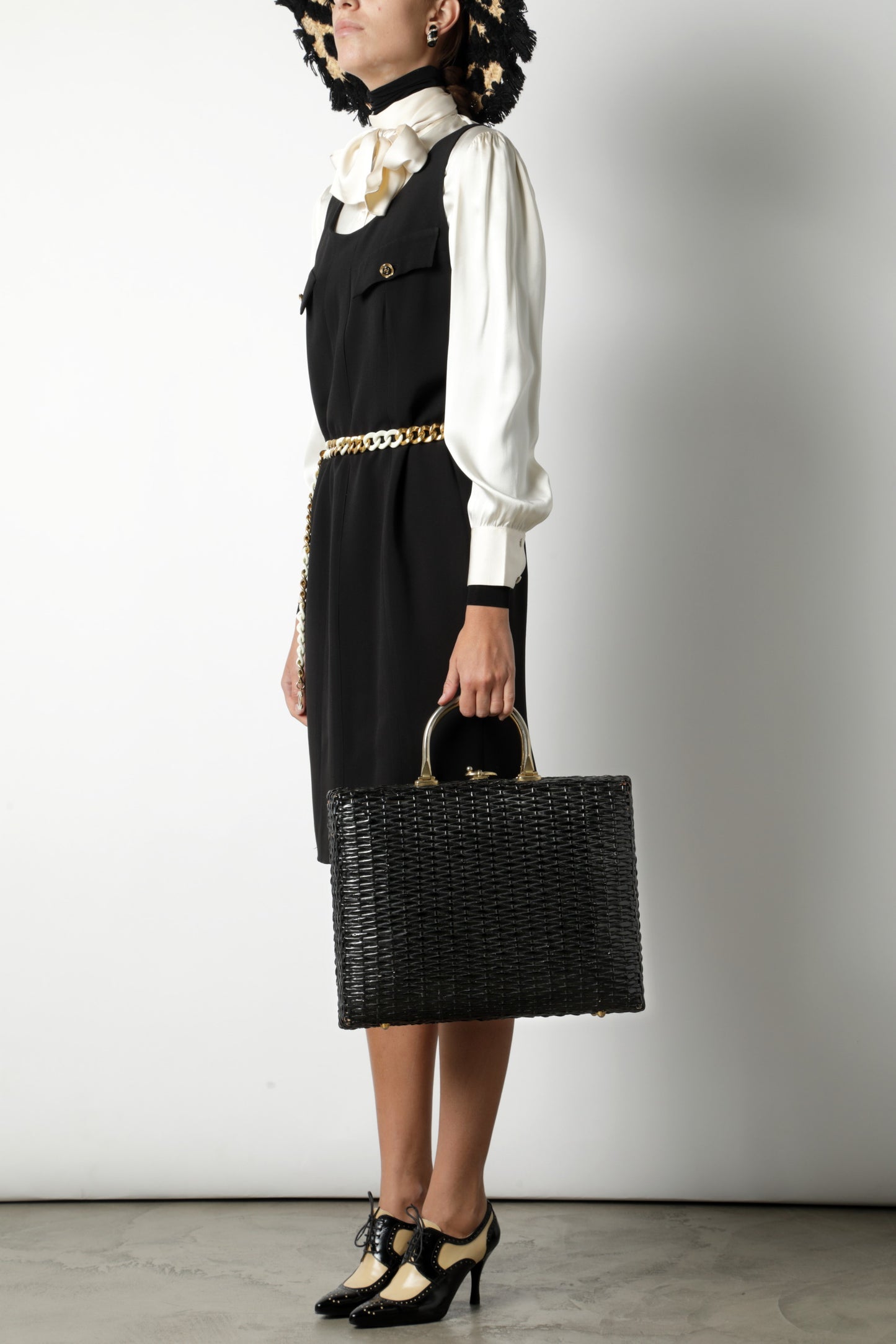 Chanel sheath dress in black crepe