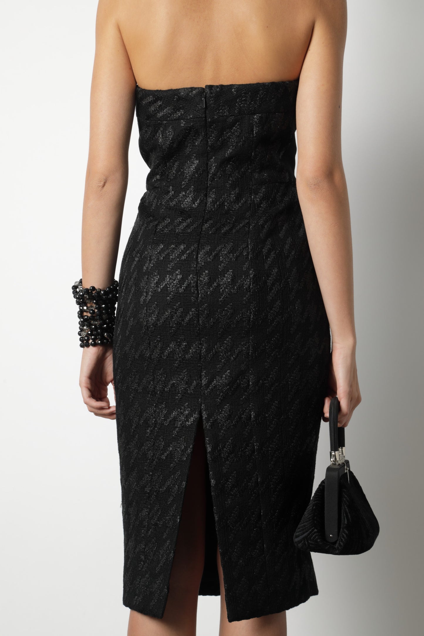 Gucci black houndstooth sheath dress