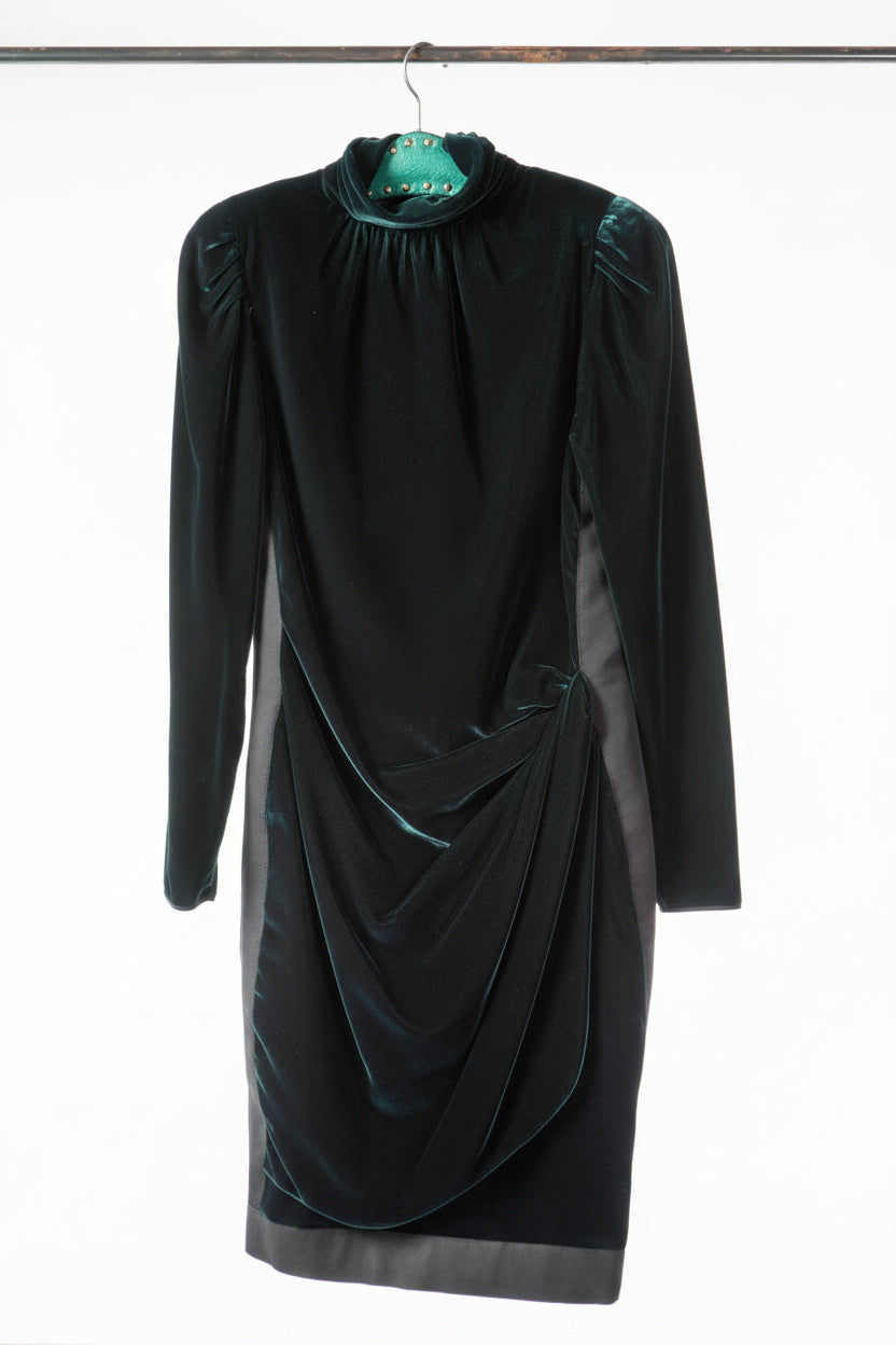 Abito velluto verde Ungaro anni 80