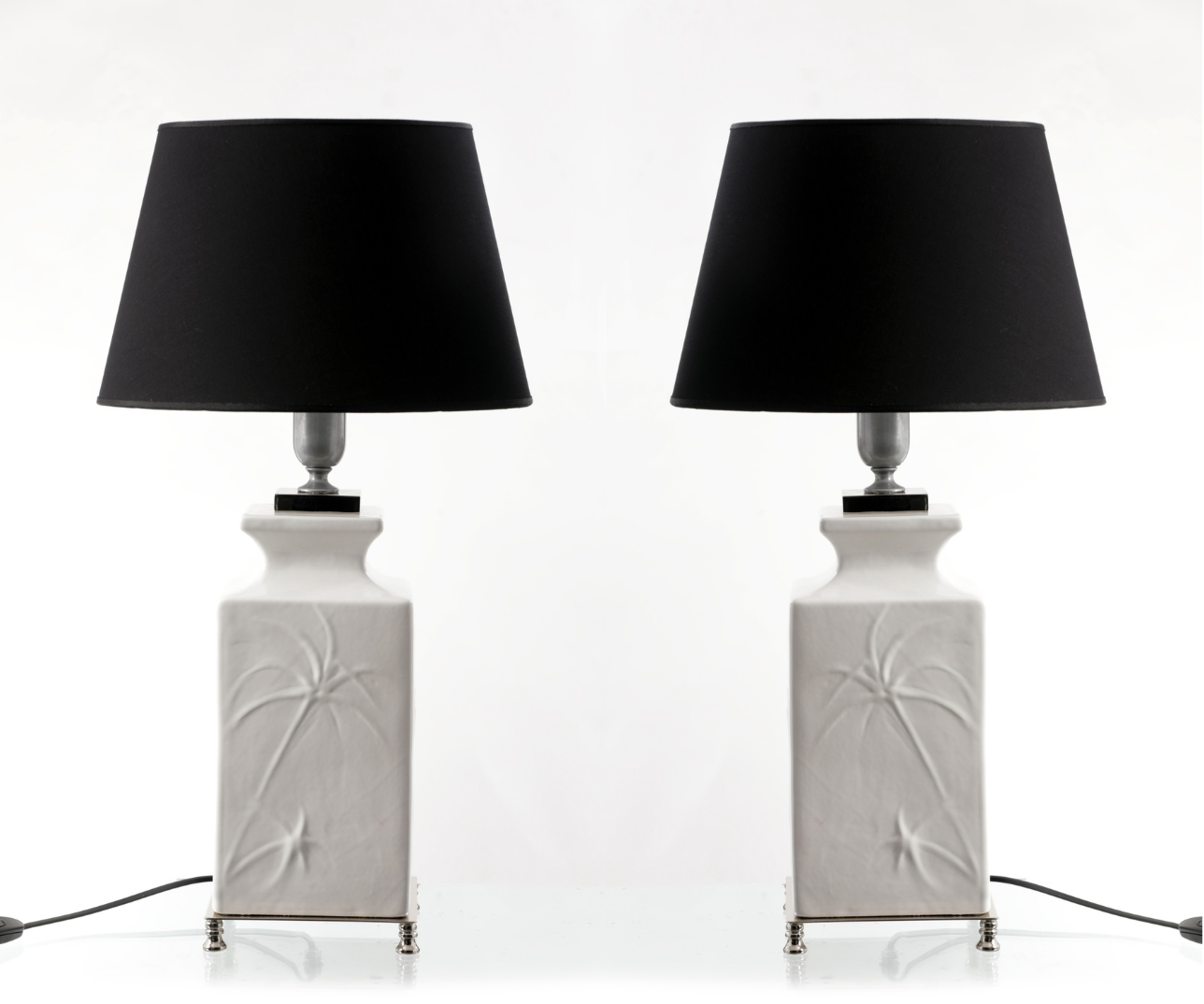 Pair of 70s palm tree table lamps