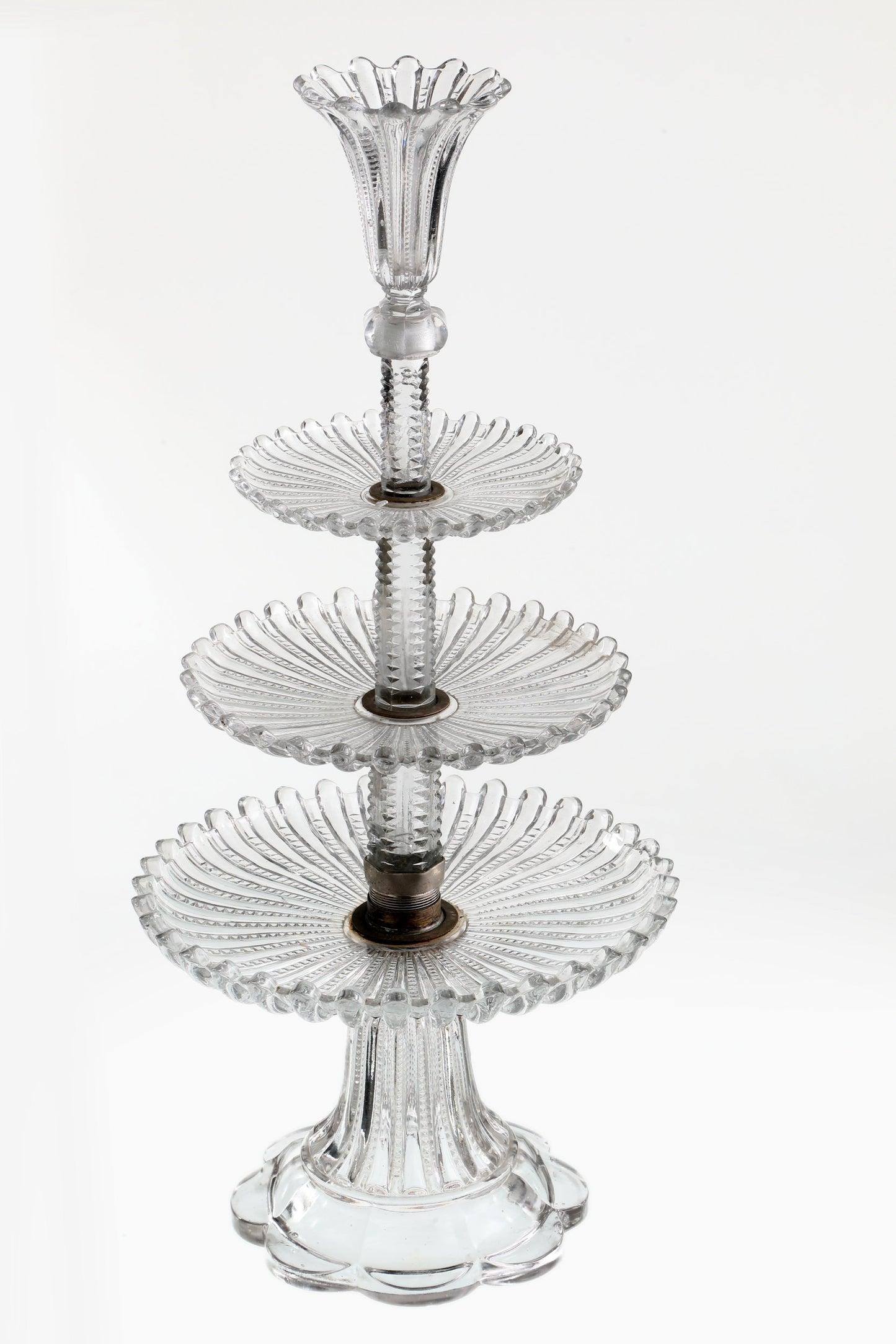 Three tier crystal cake stand