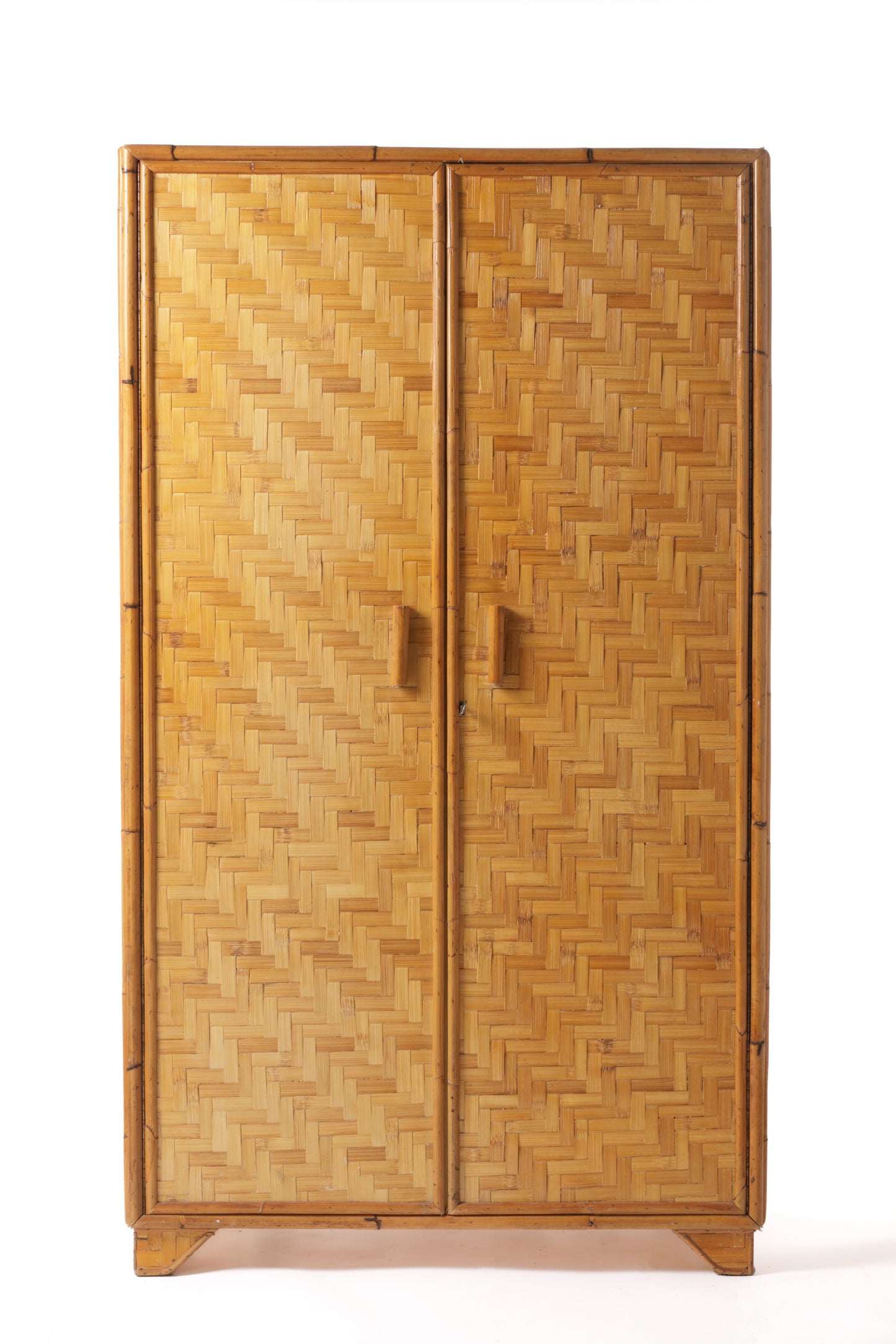 Pressed rattan wardrobe from the 70s