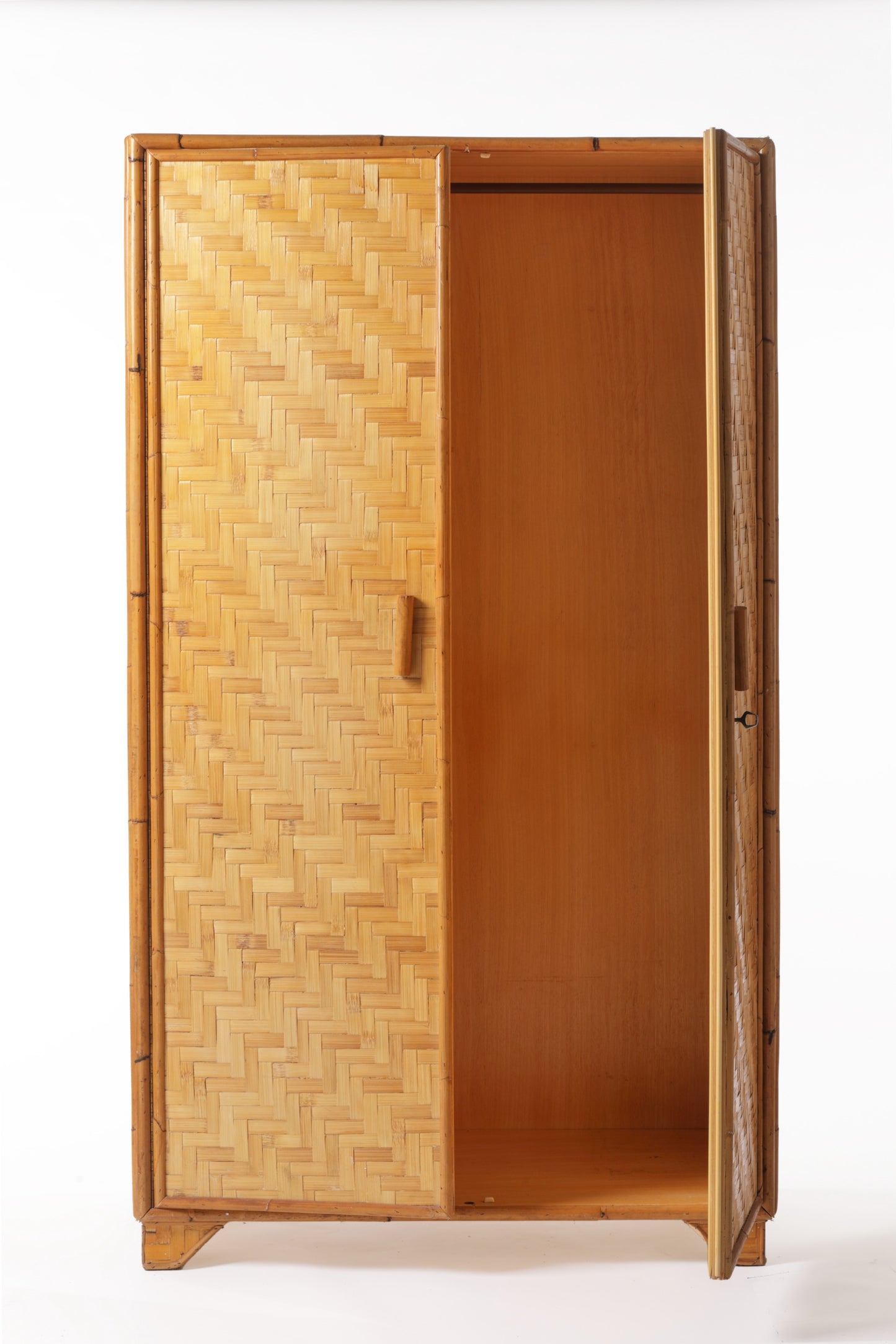 Pressed rattan wardrobe from the 70s