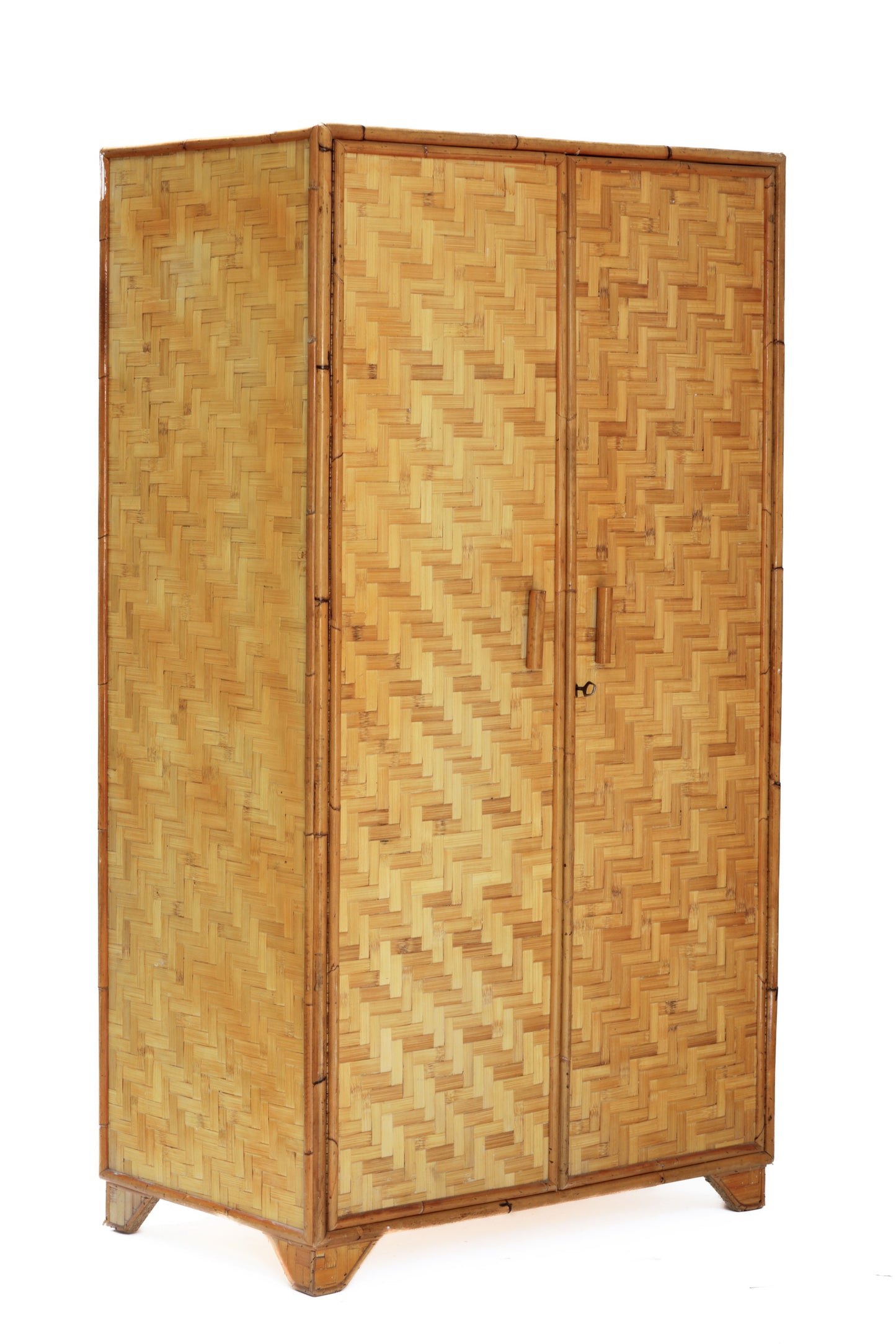 Pressed rattan wardrobe from the 70s