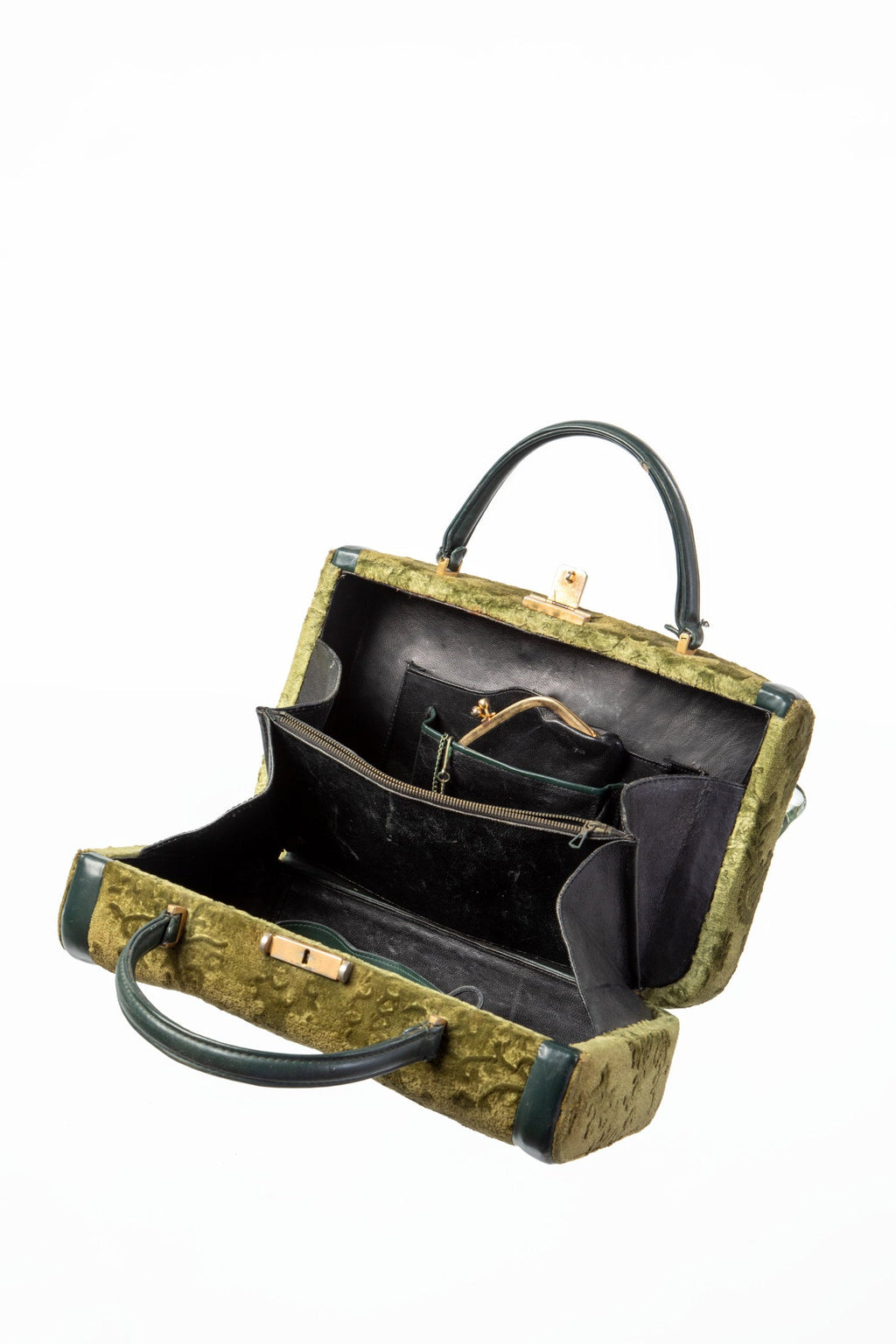 Bauletto velluto verde anni 60