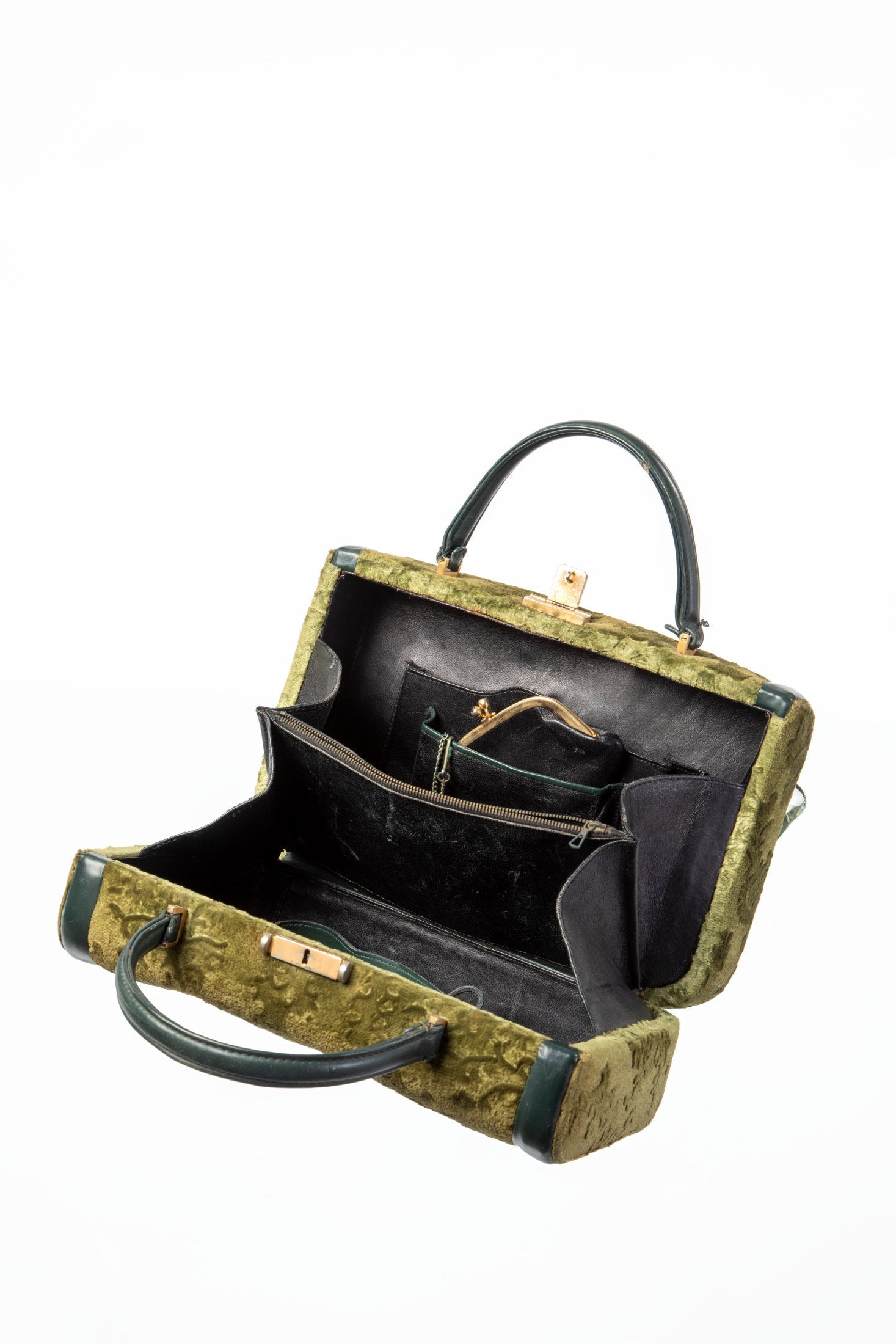 Green velvet trunk from the 60s