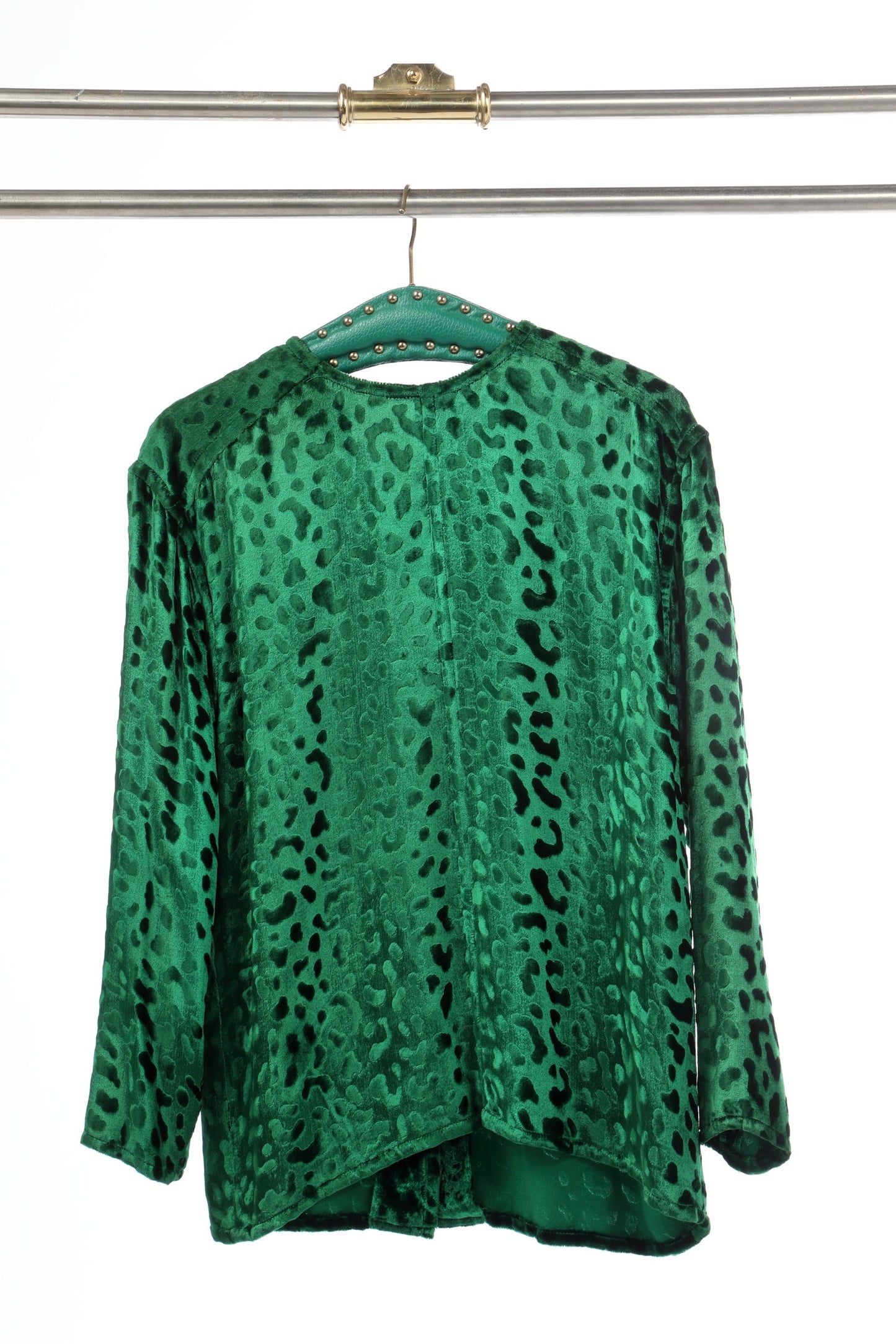 Blusa velluto verde Saint Laurent Rive Gauche anni 80