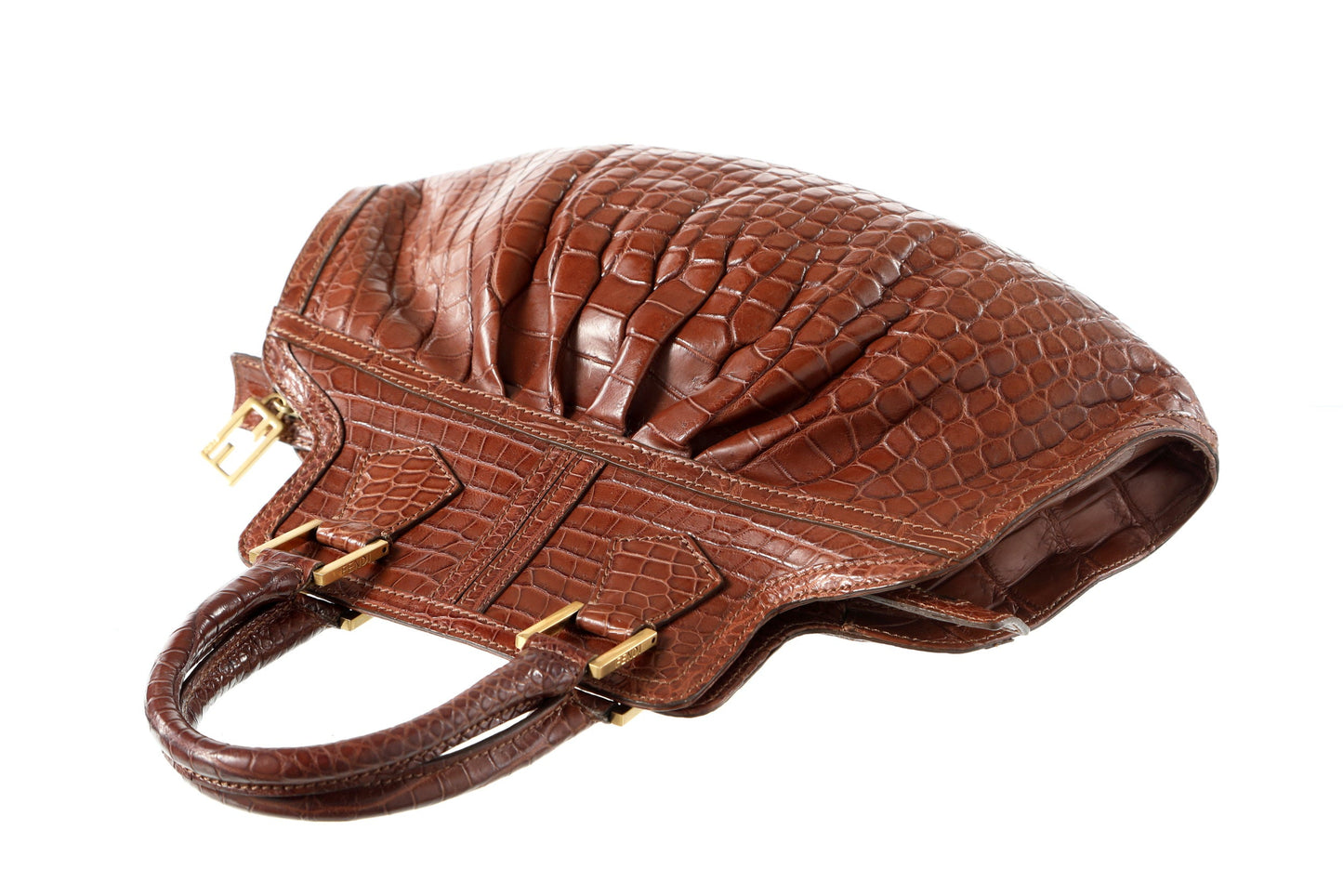 Fendi vintage brown crocodile bag