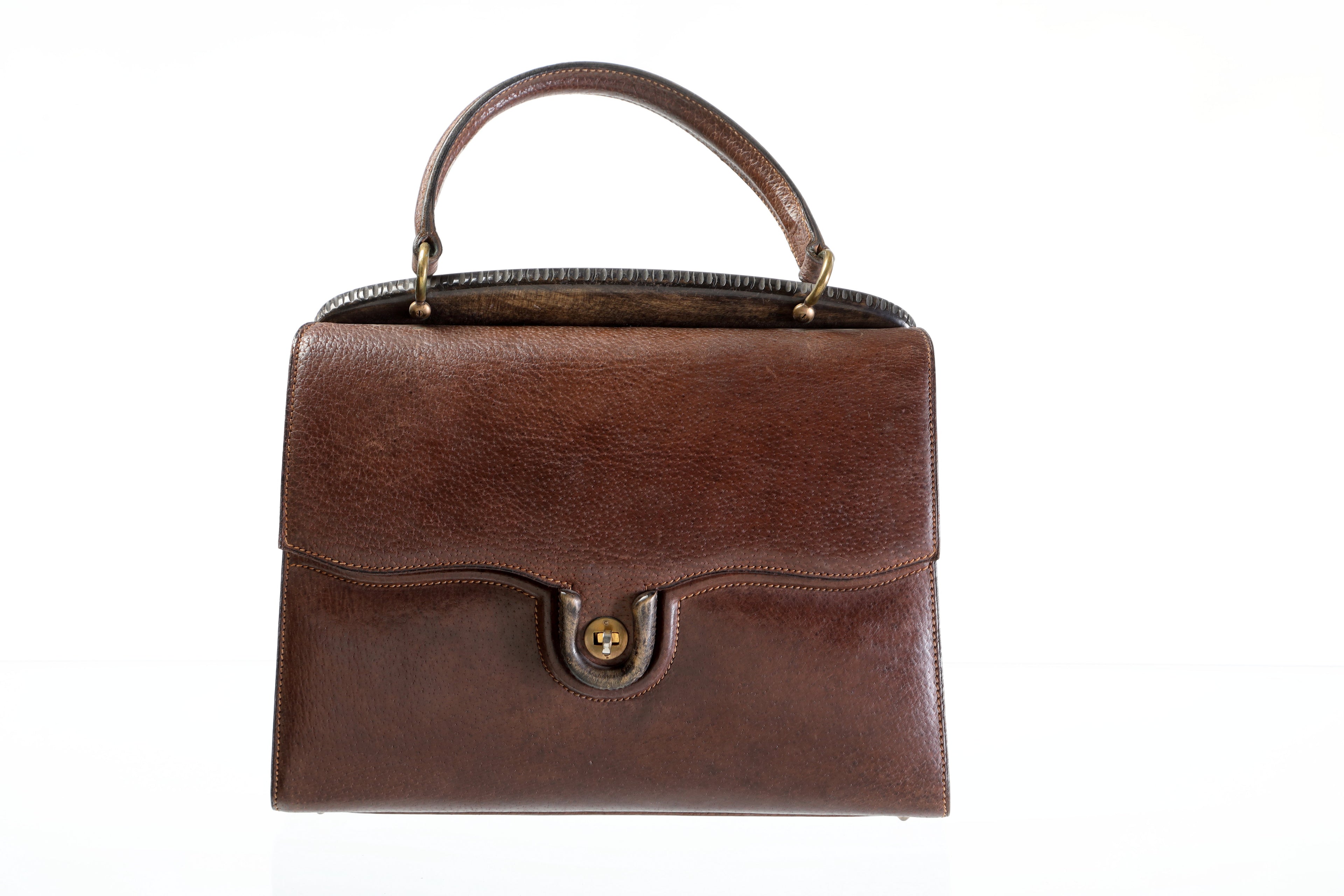 Borsa Gucci anni 60 cinghiale e legno
