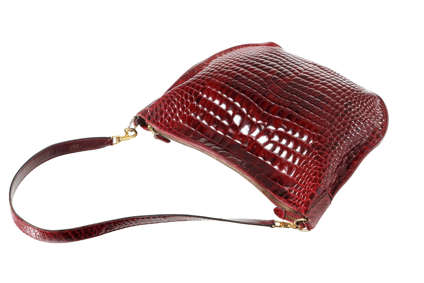Gucci "Charlotte" bag in burgundy crocodile