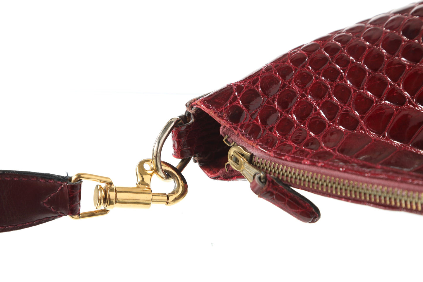 Gucci "Charlotte" bag in burgundy crocodile