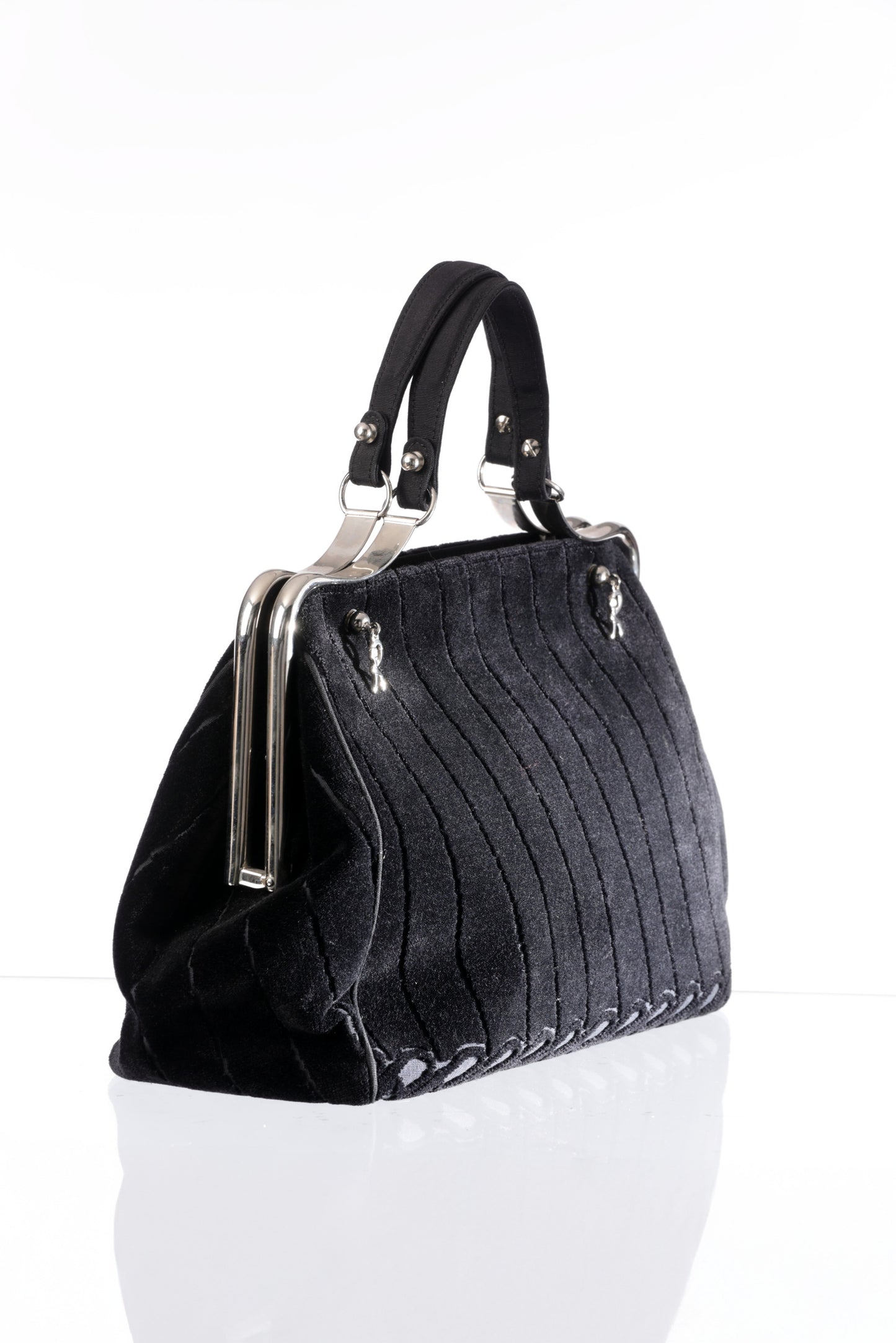 Roberta di Camerino bag in black Bevilacqua velvet