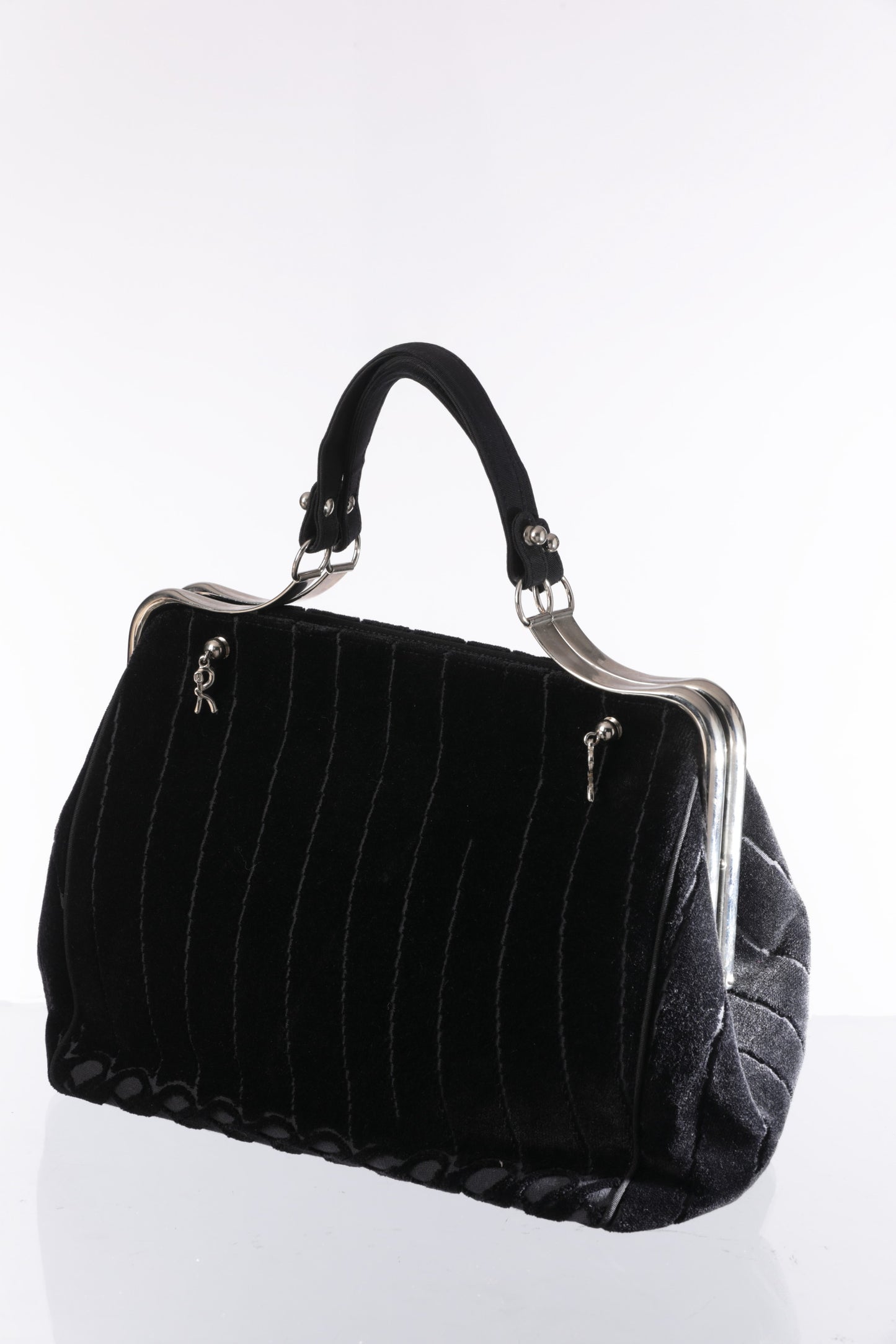 Roberta di Camerino bag in black Bevilacqua velvet