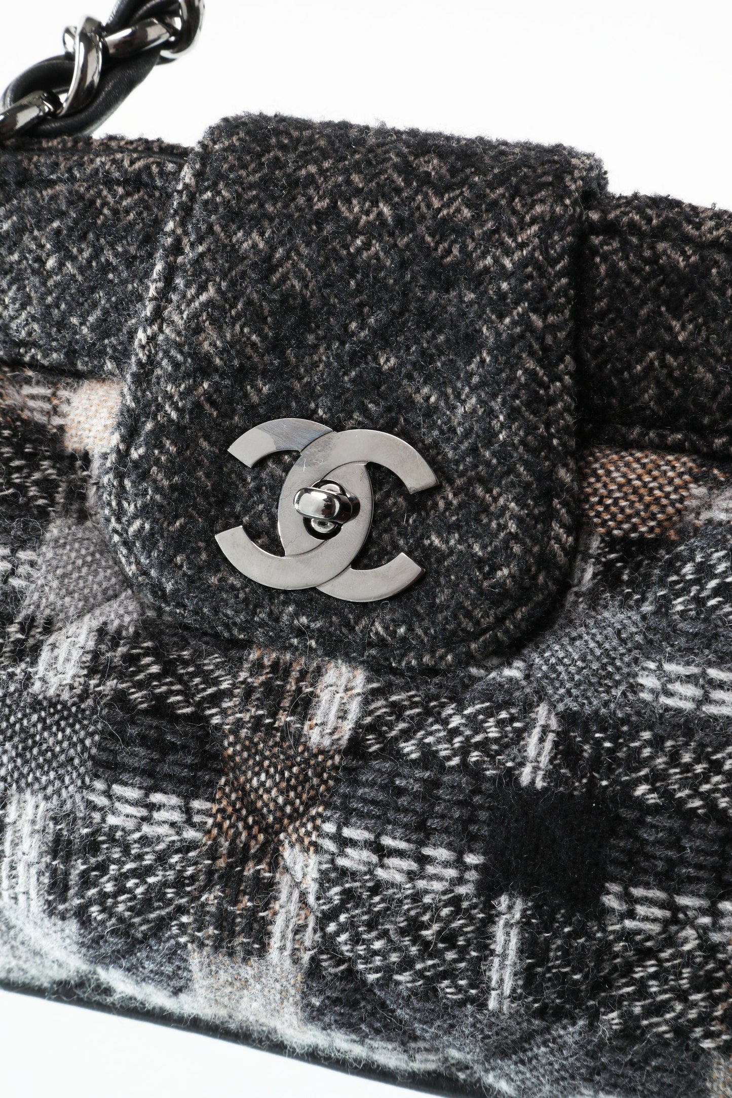 Chanel 90s tweed wool handbag