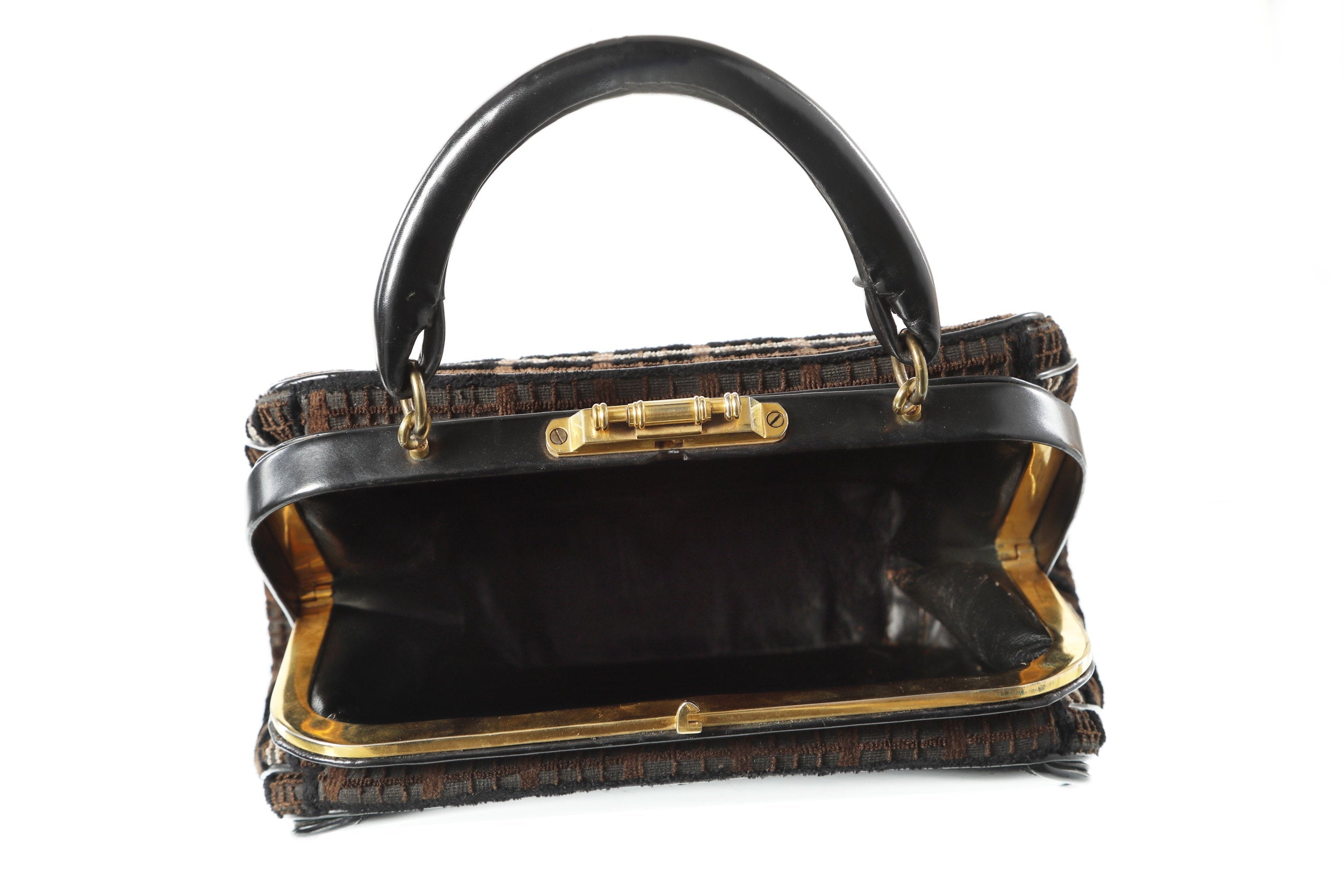Roberta di Camerino leather and velvet handbag
