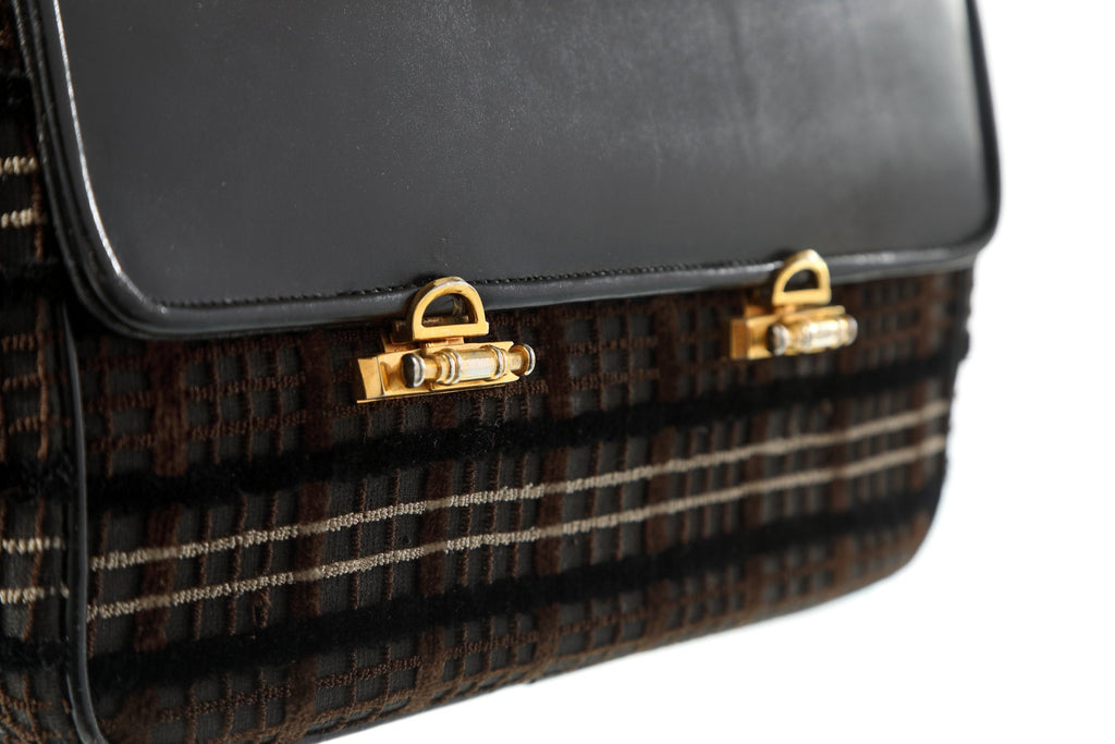 Roberta di Camerino leather and velvet handbag