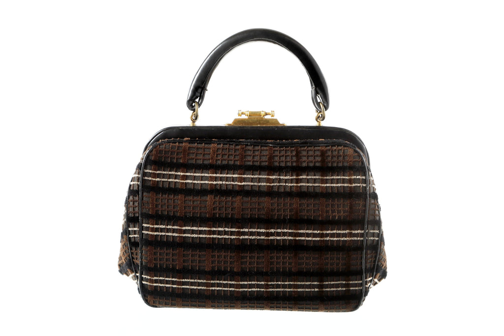 Roberta di Camerino leather and velvet handbag