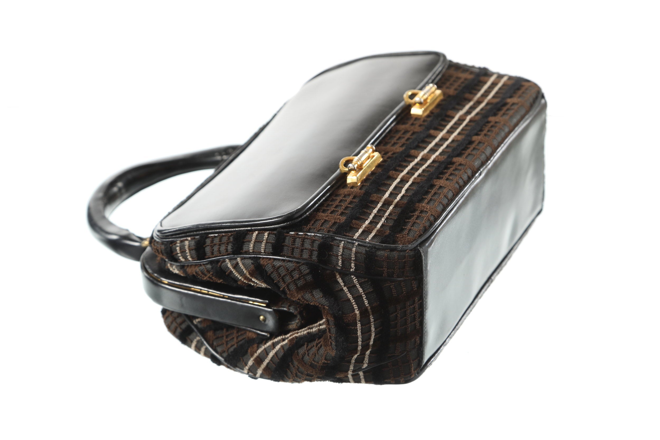 Roberta di Camerino leather and velvet handbag