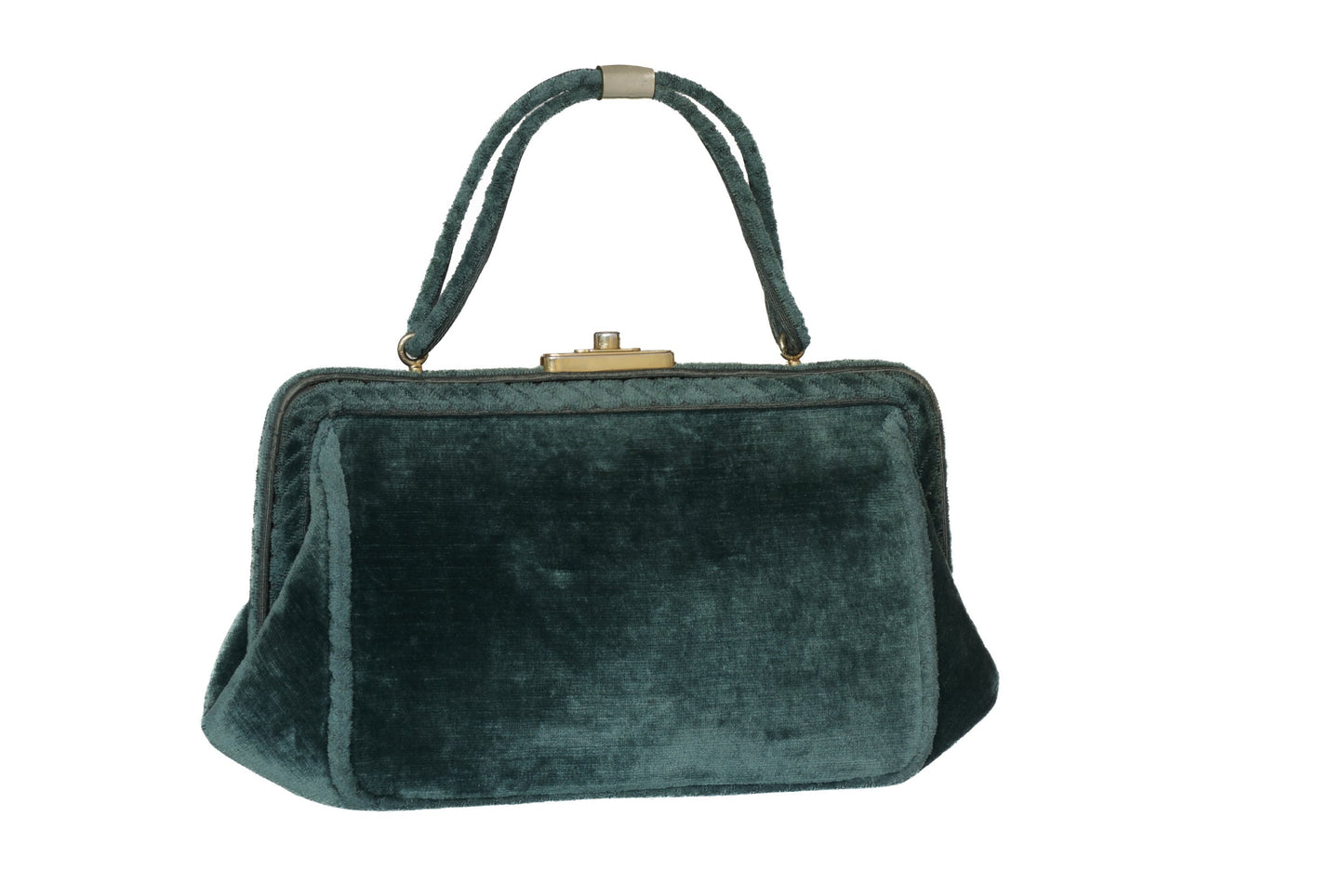 1950s Roberta di Camerino handbag in green devorè velvet