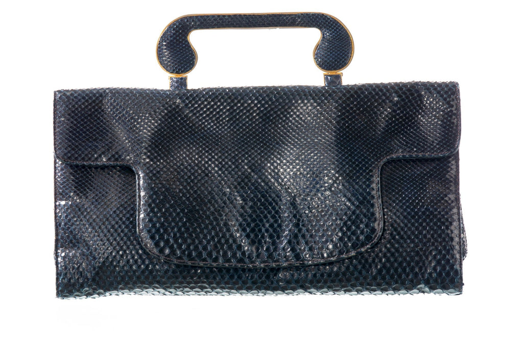 Borsa a mano anni 50 pitone blu