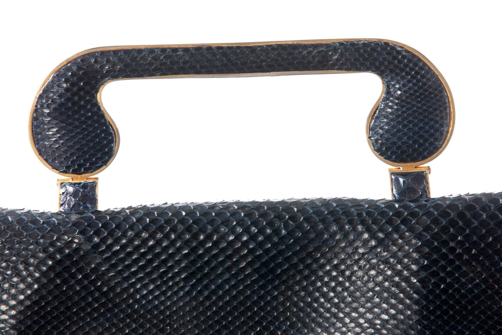 Borsa a mano anni 50 pitone blu