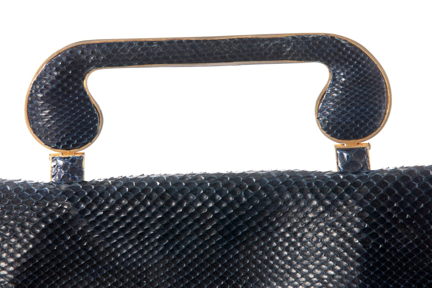 1950s blue python handbag