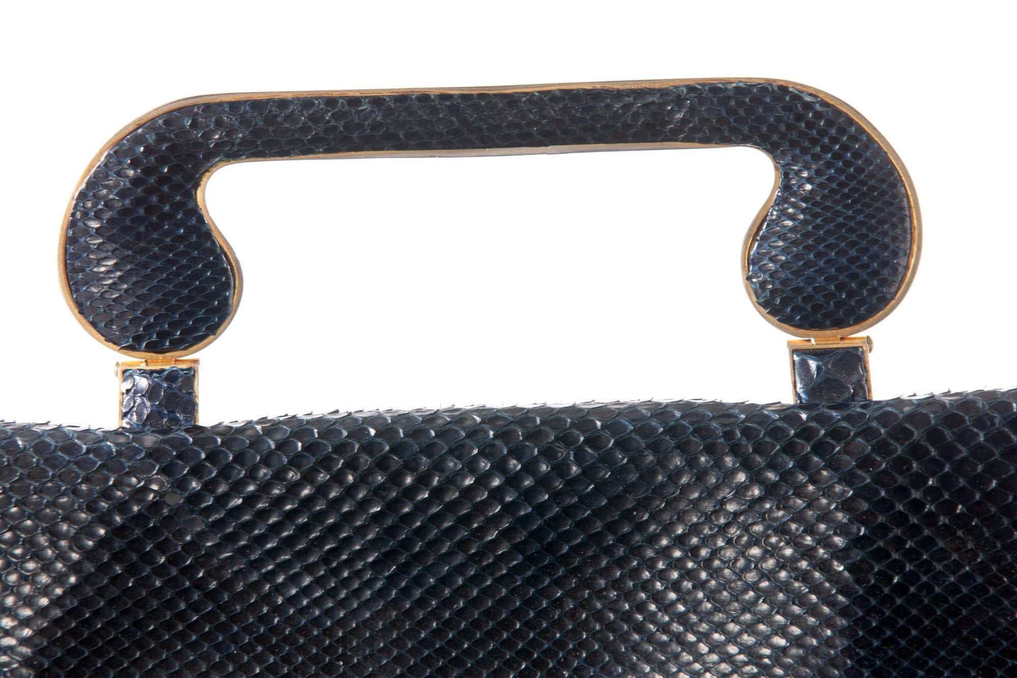 Borsa a mano anni 50 pitone blu