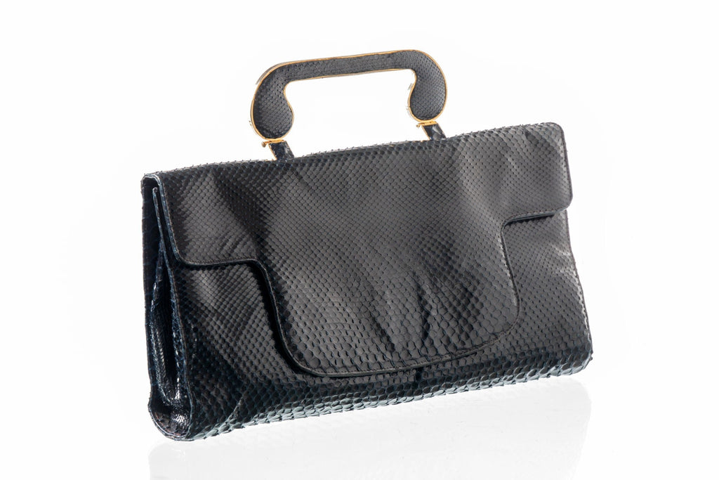 Borsa a mano anni 50 pitone blu