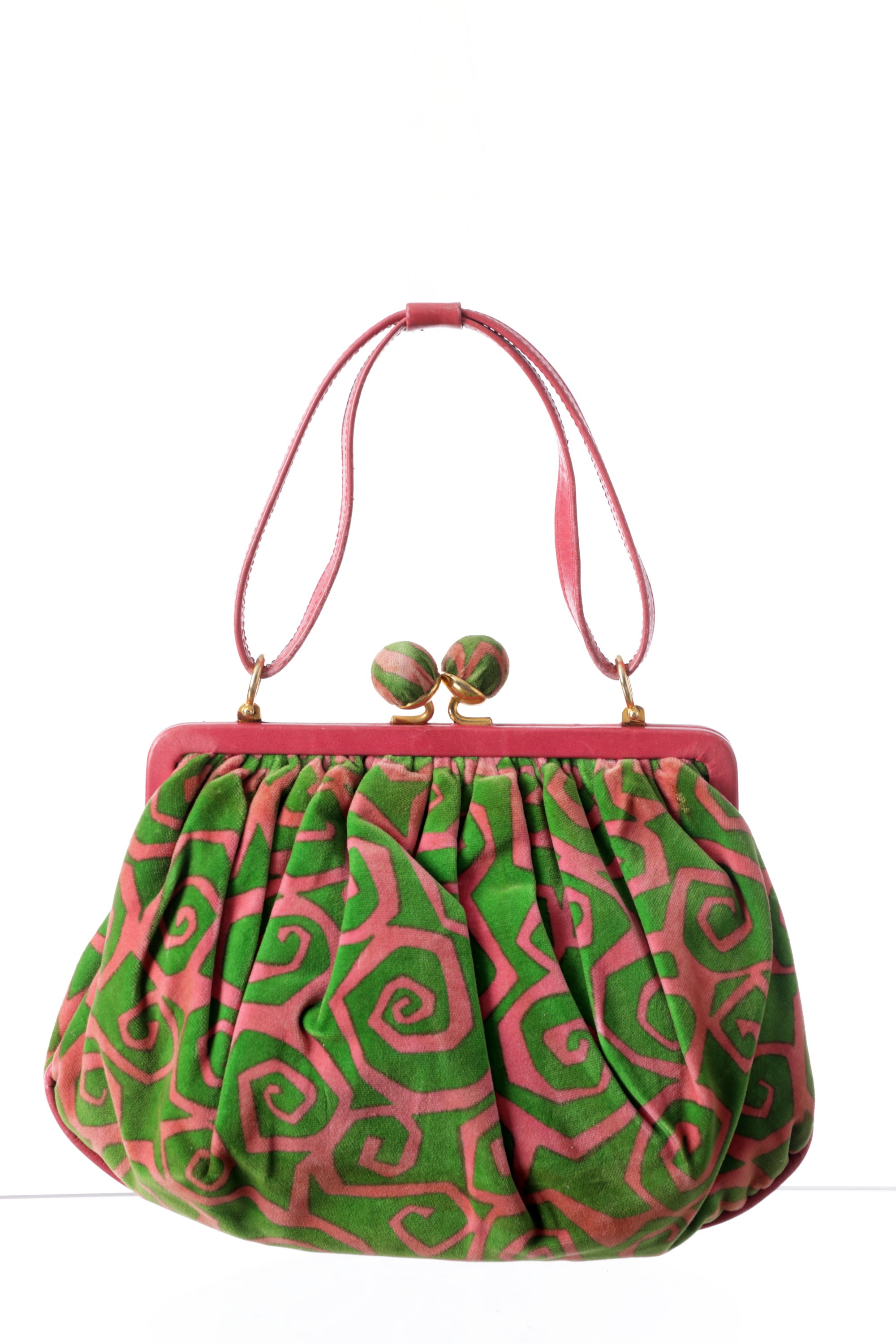 70s handbag with geometric motif